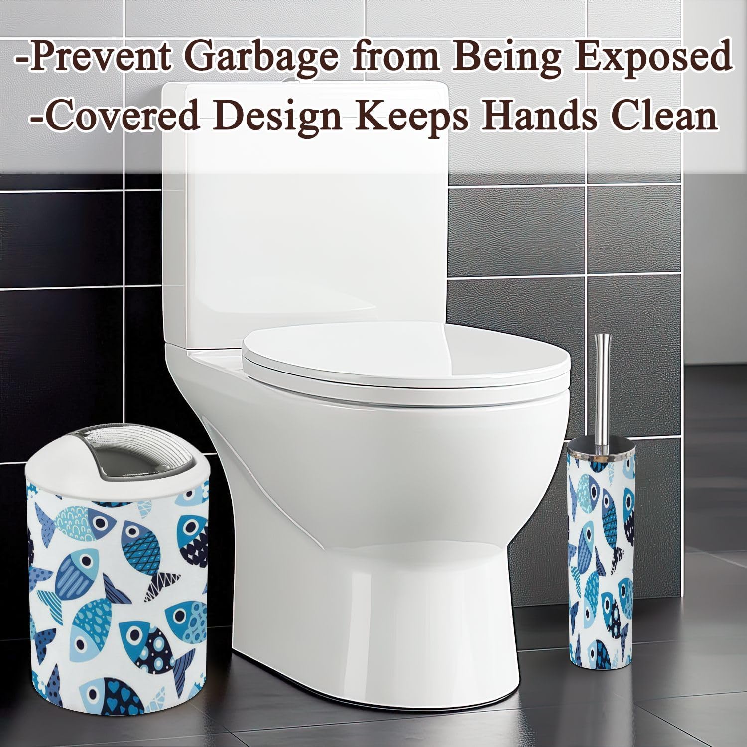 6-Piece Reusable Kids Safety Bathroom Set with Cute Fish Design