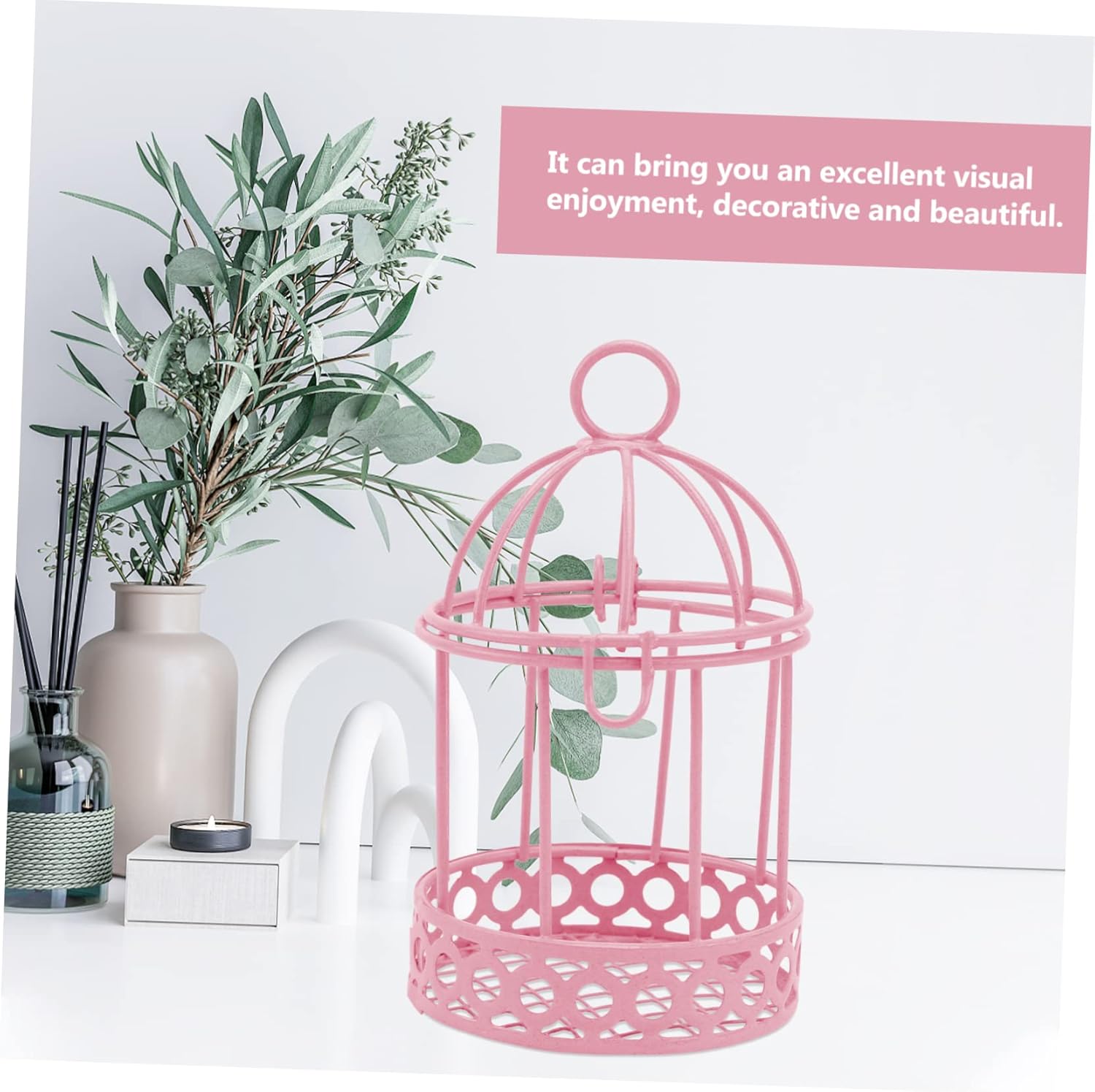 3pc Set Wrought Mini Birdcage Ornament Bird Cage Candle