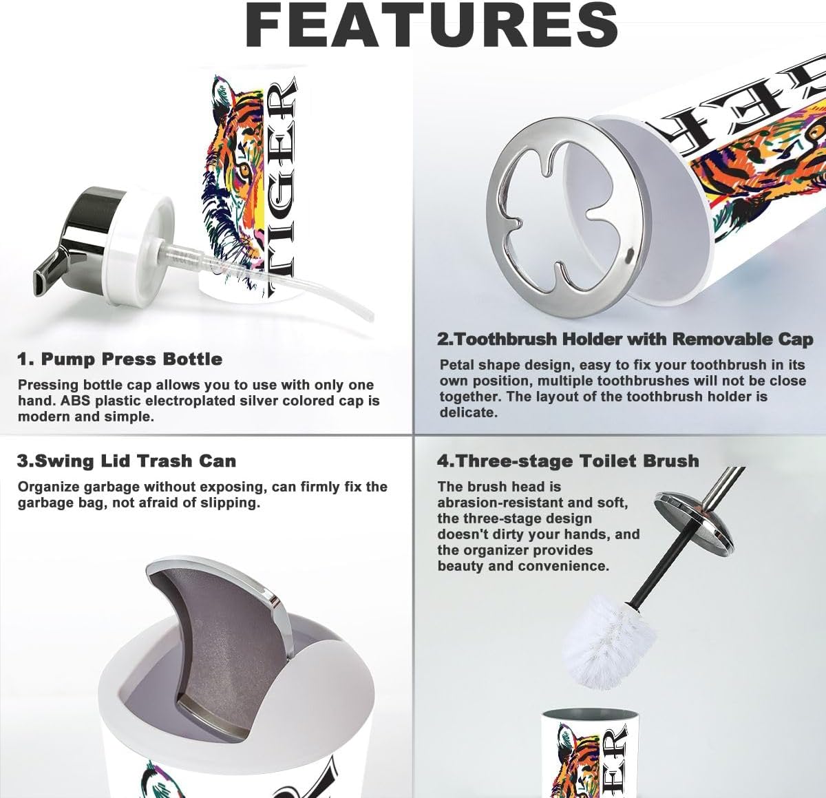 Versatile Bathroom Accessories Set for Durable and Aesthetic Storage