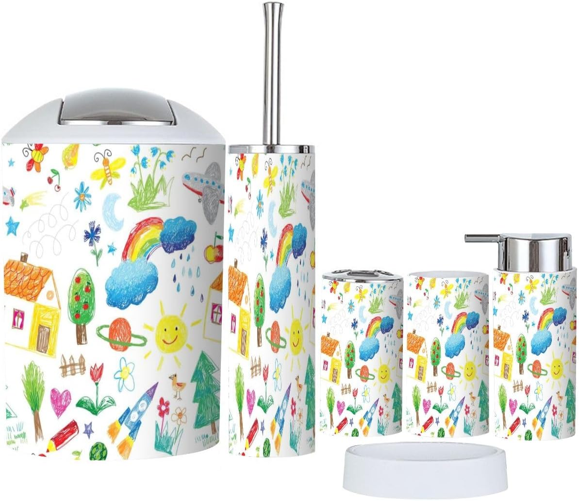 Bathroom Accessory Set - 6 Piece - Durable Design