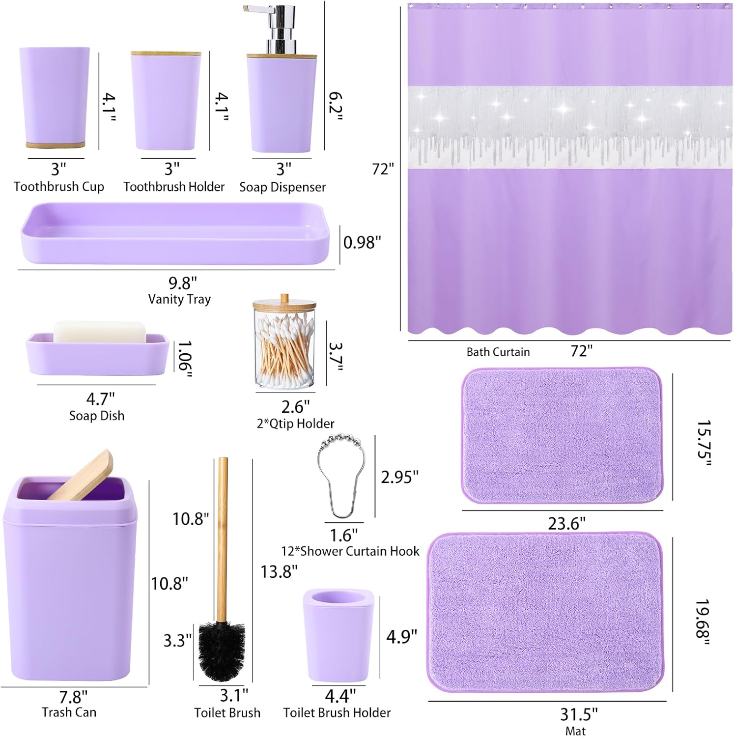 Versatile Bathroom Accessory Set with 12 Pieces Perfect for Any Occasion