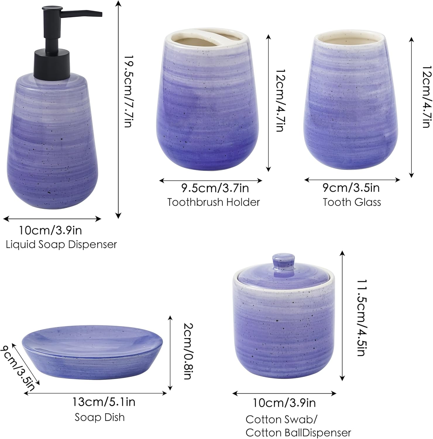 5-Piece Ceramic Bathroom Basin Set