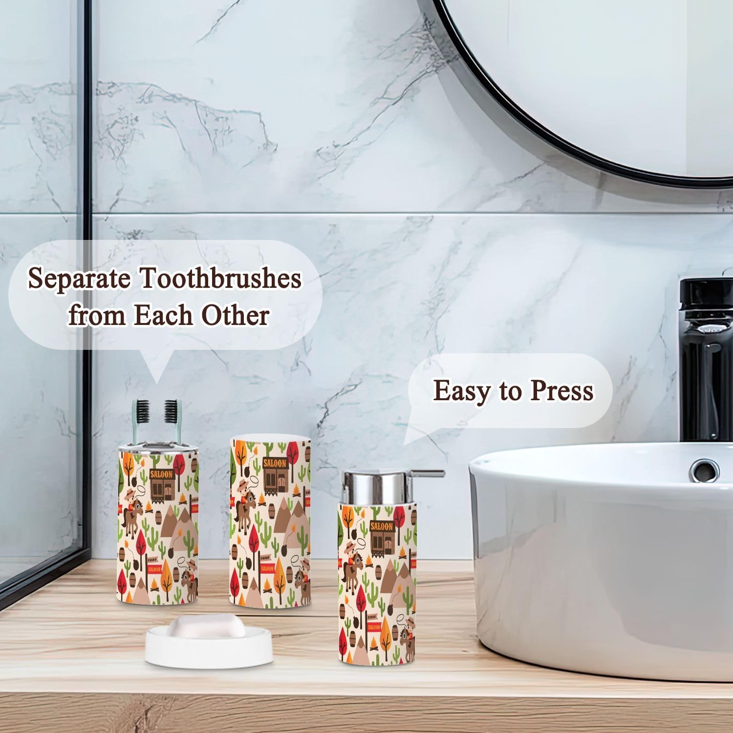 Essential Bathroom Accessories Set for 6 Piece - Durable Stylish