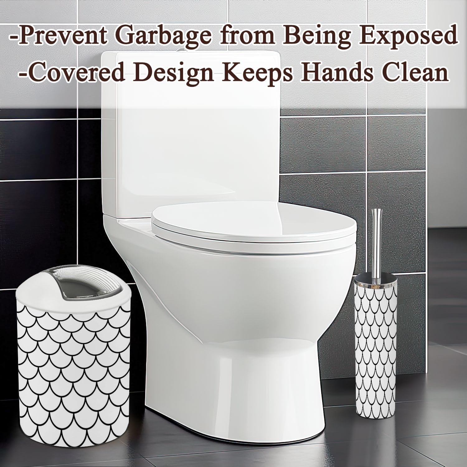 JBNJANKDAV Bath Accessory Set - 6-Piece Unique Bathroom Organizational System in Black