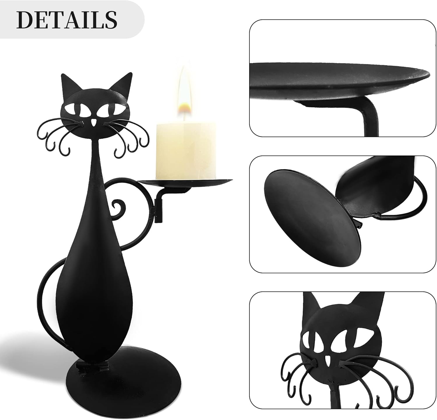 OFILLES Black Cat Candle Holder