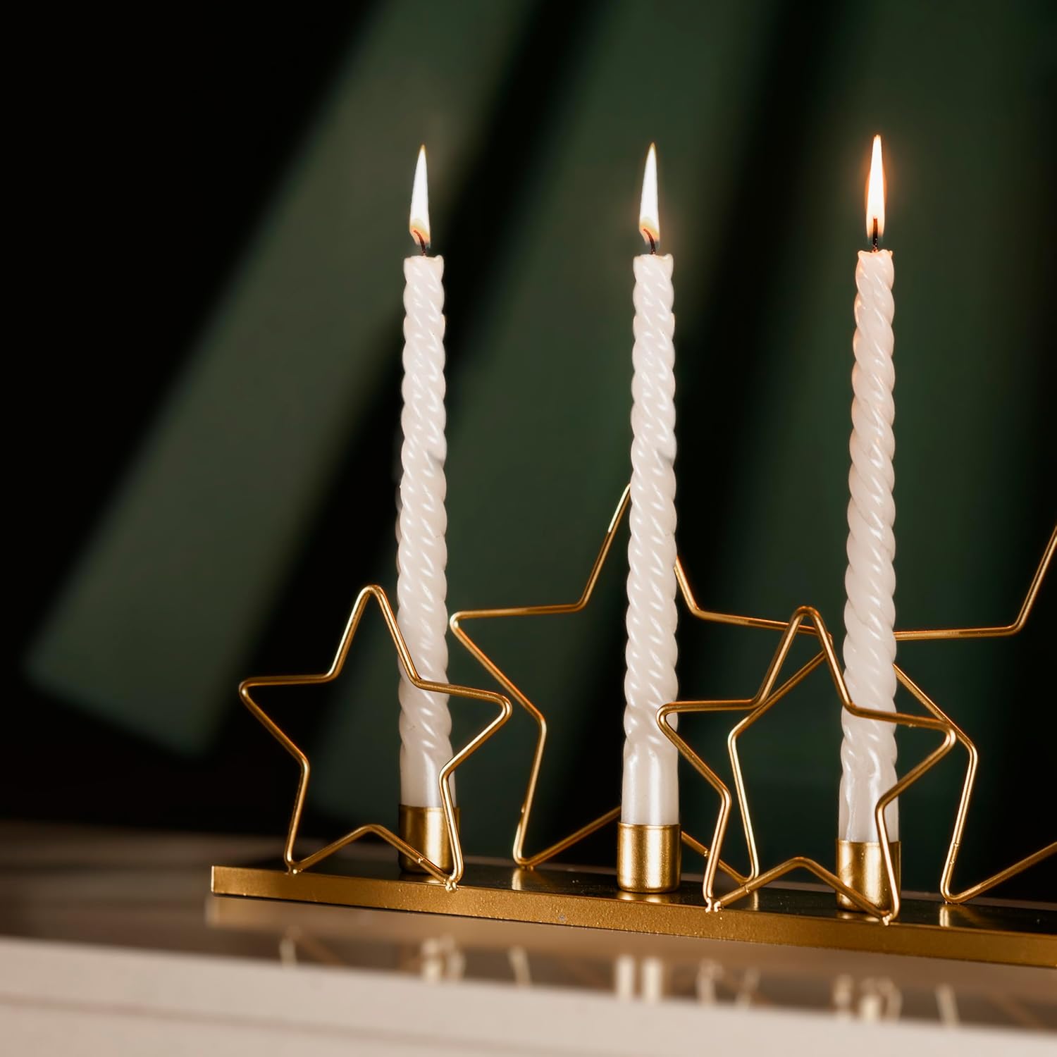 Gift for Home Durable Gold Star Candle Holder for Christmas