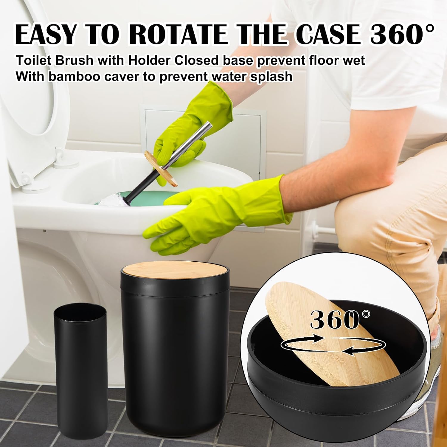 iMucci 9Pcs Black Bathroom Set