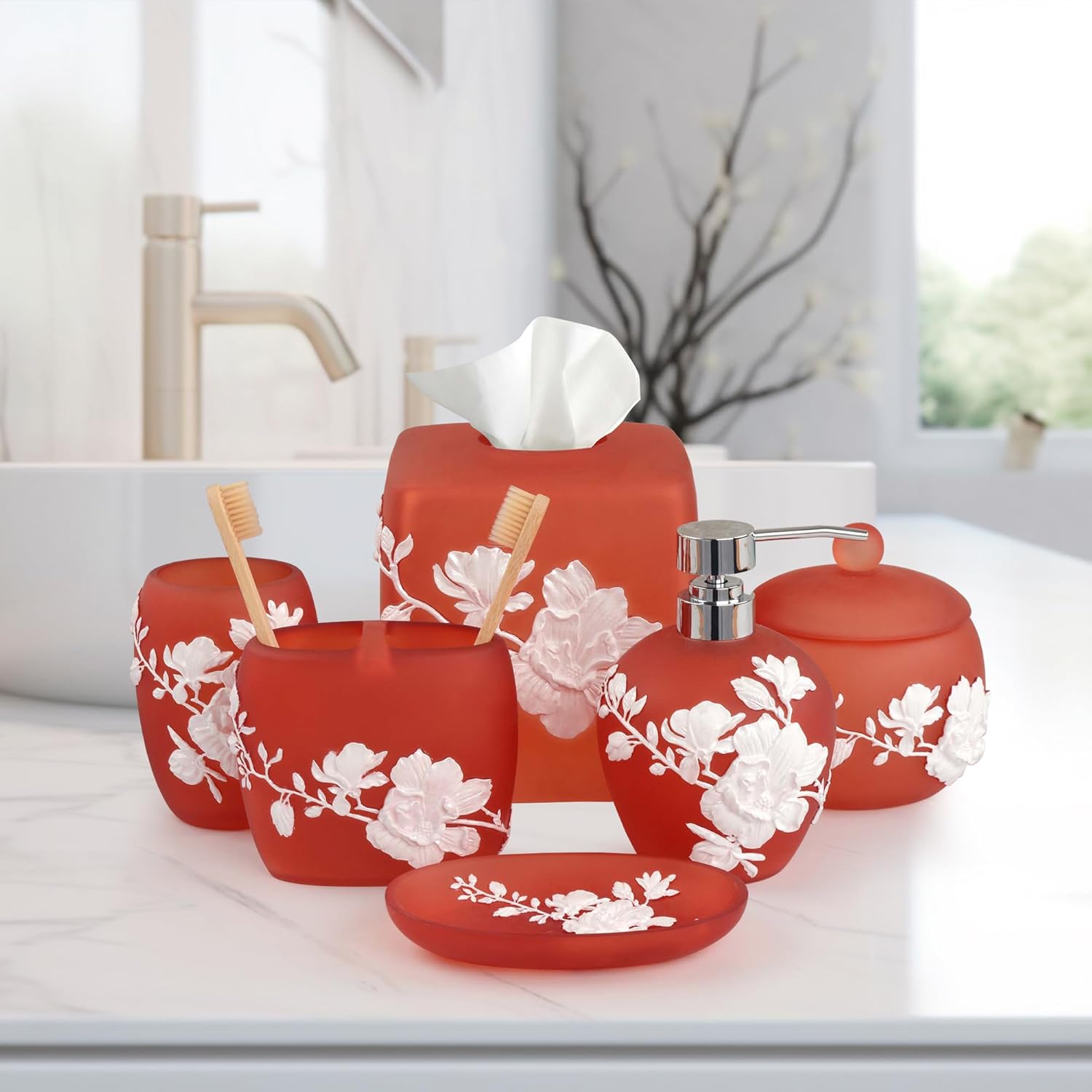 Elegant 6-Piece Bathroom Accessories Set Perfect for Modern Home