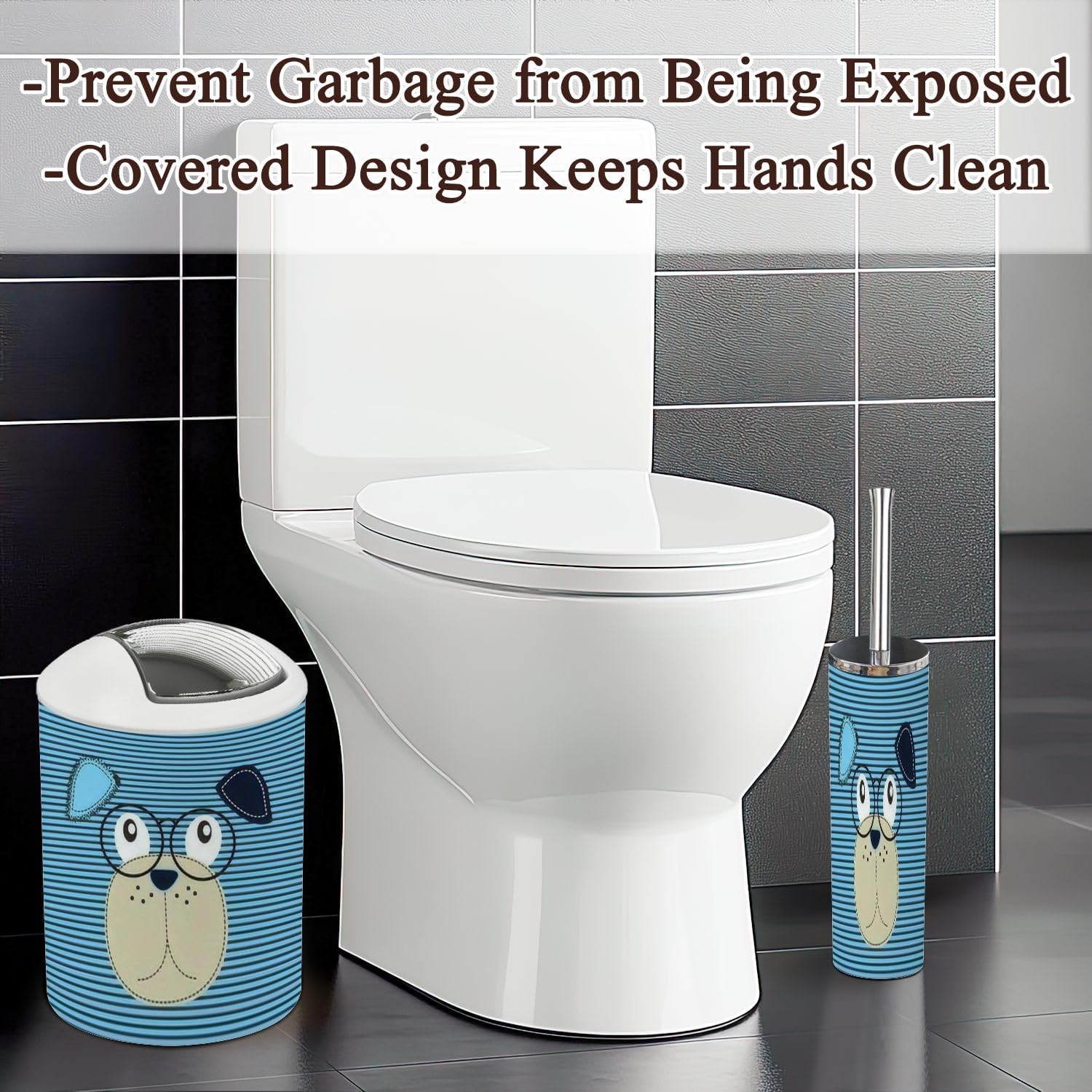 Cute Dog Head Bathroom Accessories Set for Kids