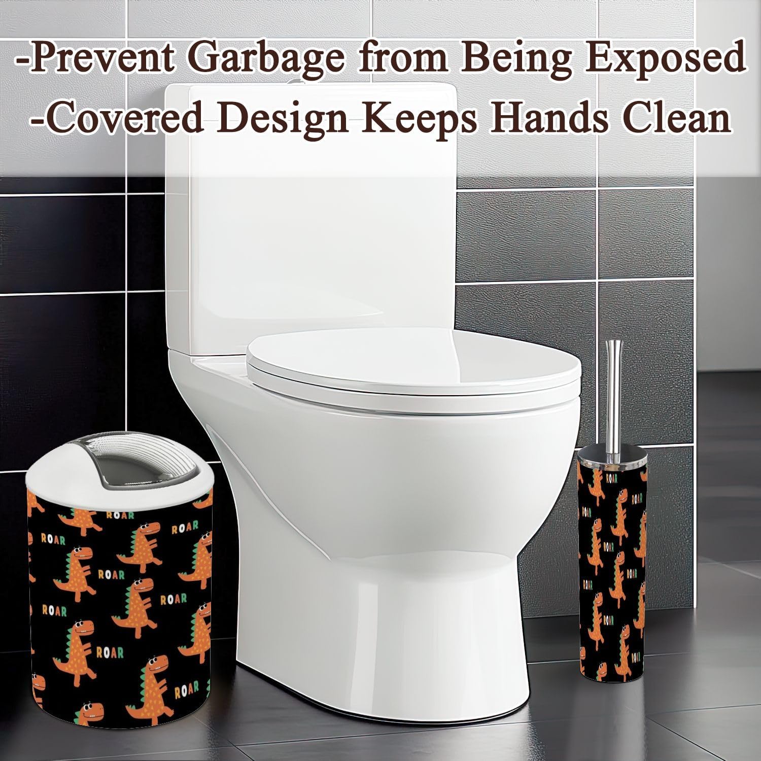 6-Piece Bathroom Set Dinosaur Pattern