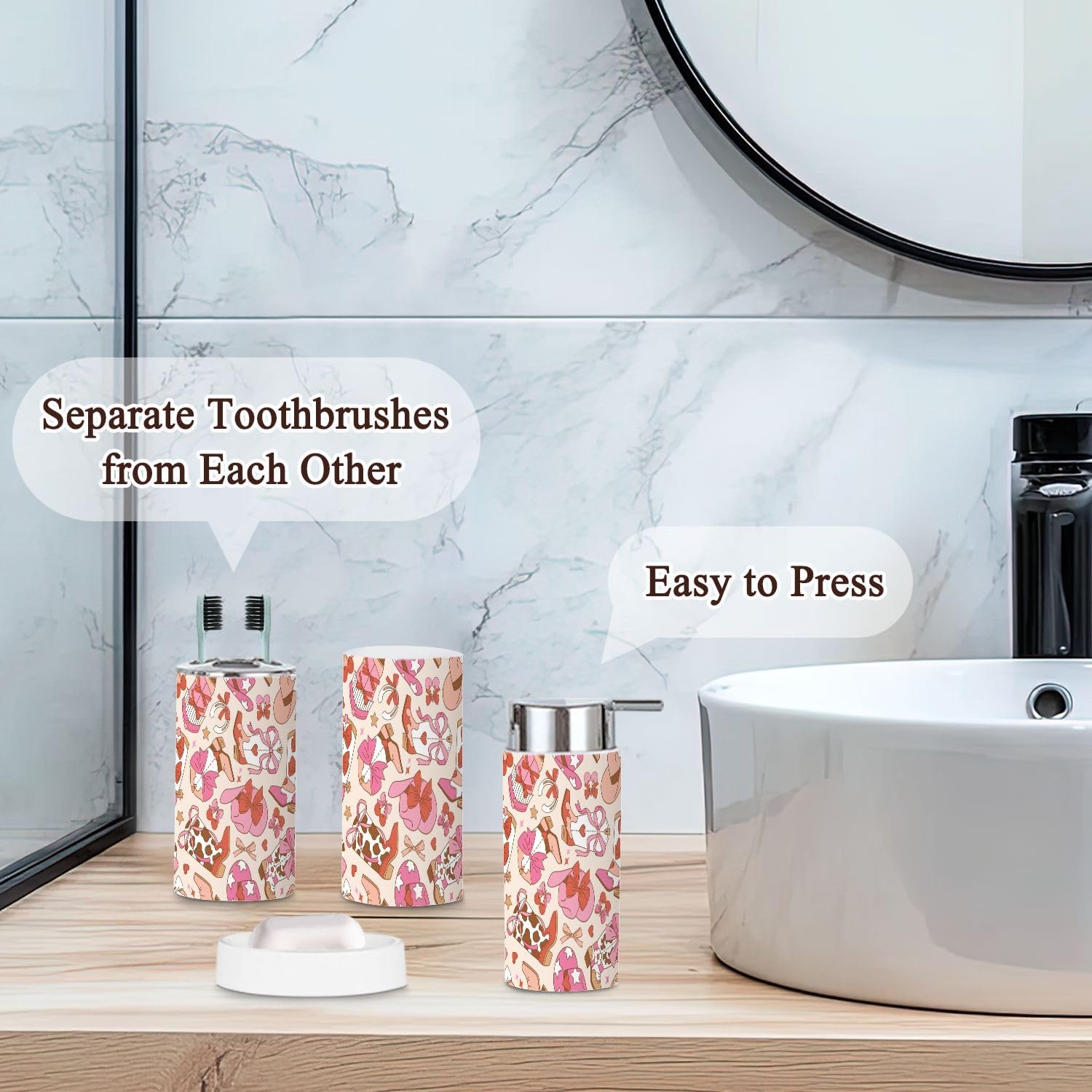 Stylish 6-Piece Cowgirl Bathroom Set with Durable Design