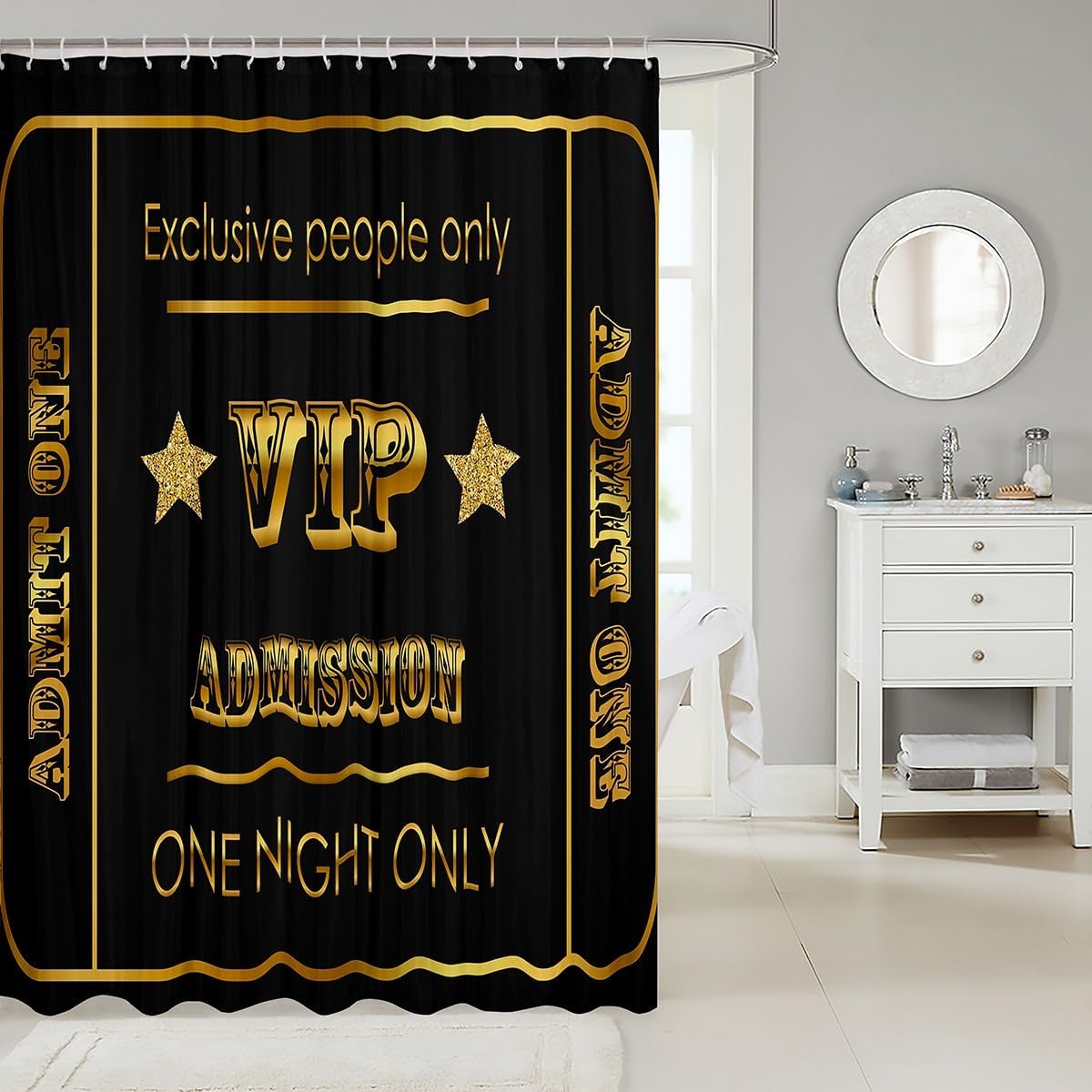 Jejeloiu Movie Theater Decor Shower Curtain for Kids