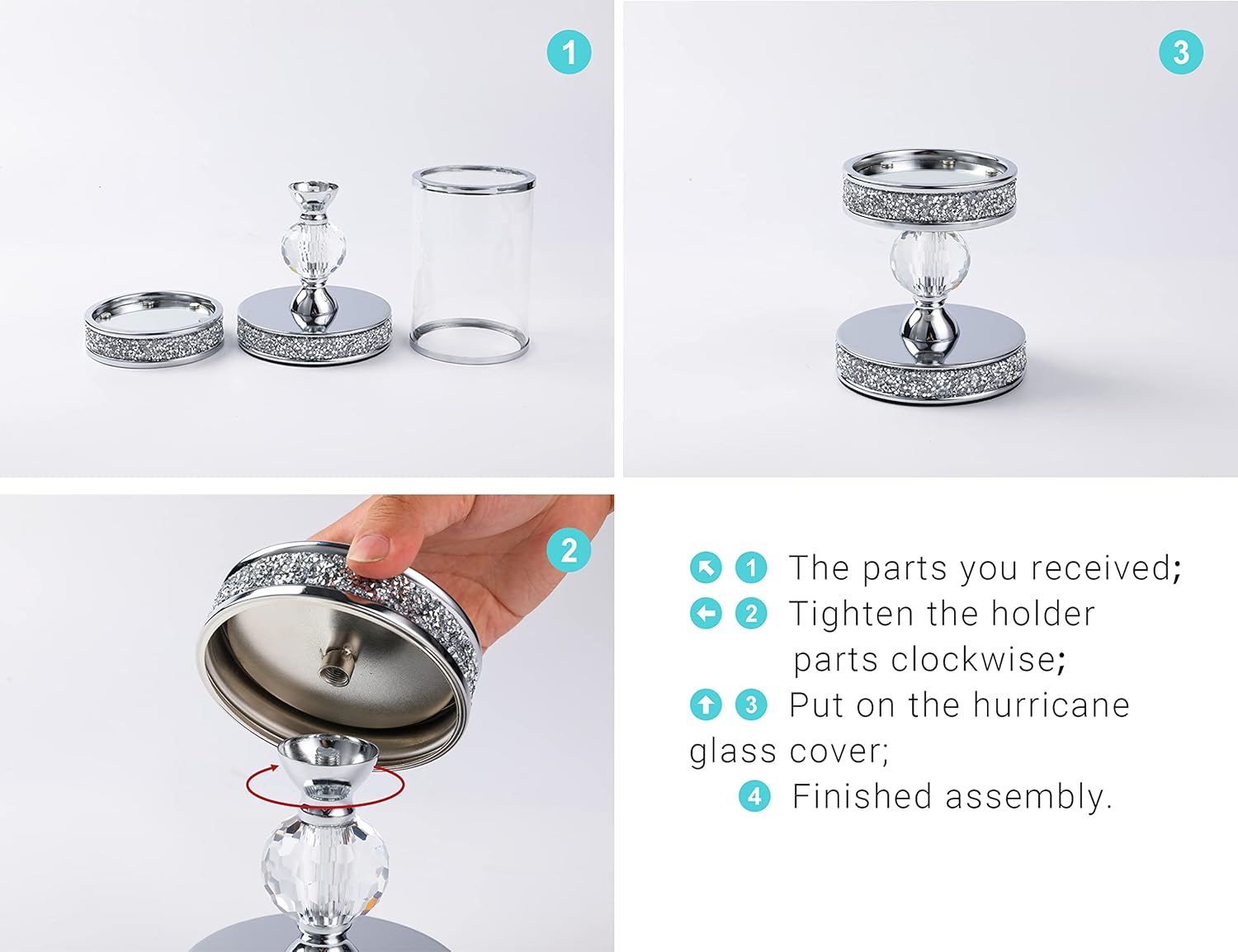 Candleholder for Pillar Candle Elegant Crystal Candleholder for Home and Wedding