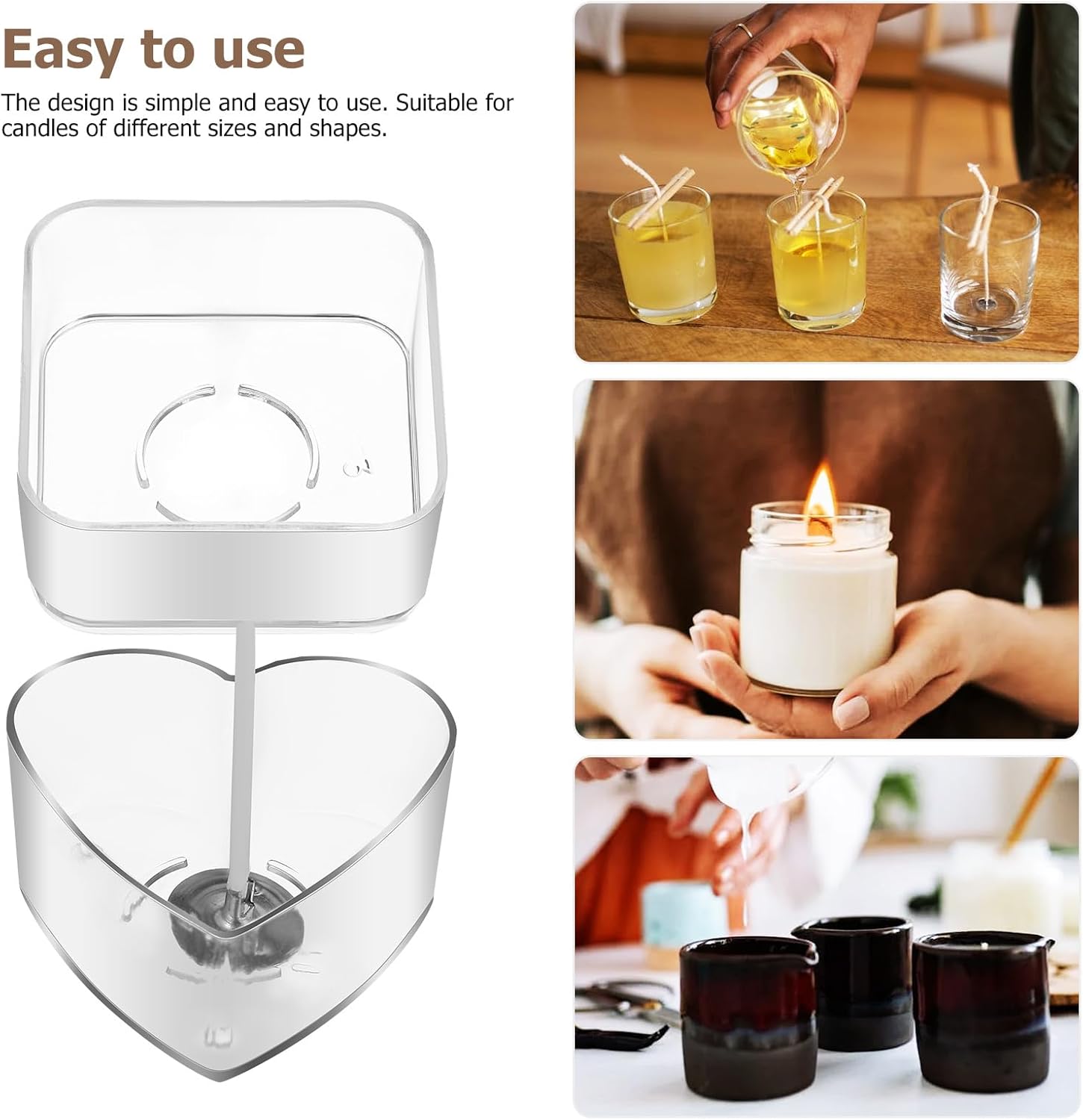 40pcs Plastic Clear Tealight Candle Cup Holders with 100 Wick