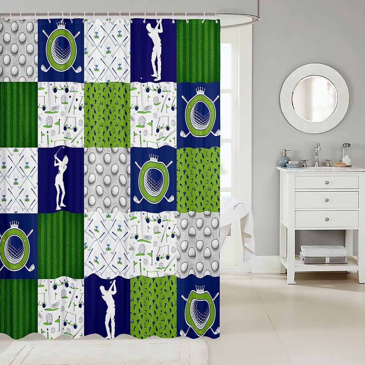 Feelyou Golf-Themed Bath Curtain for Kids Fun and Functional