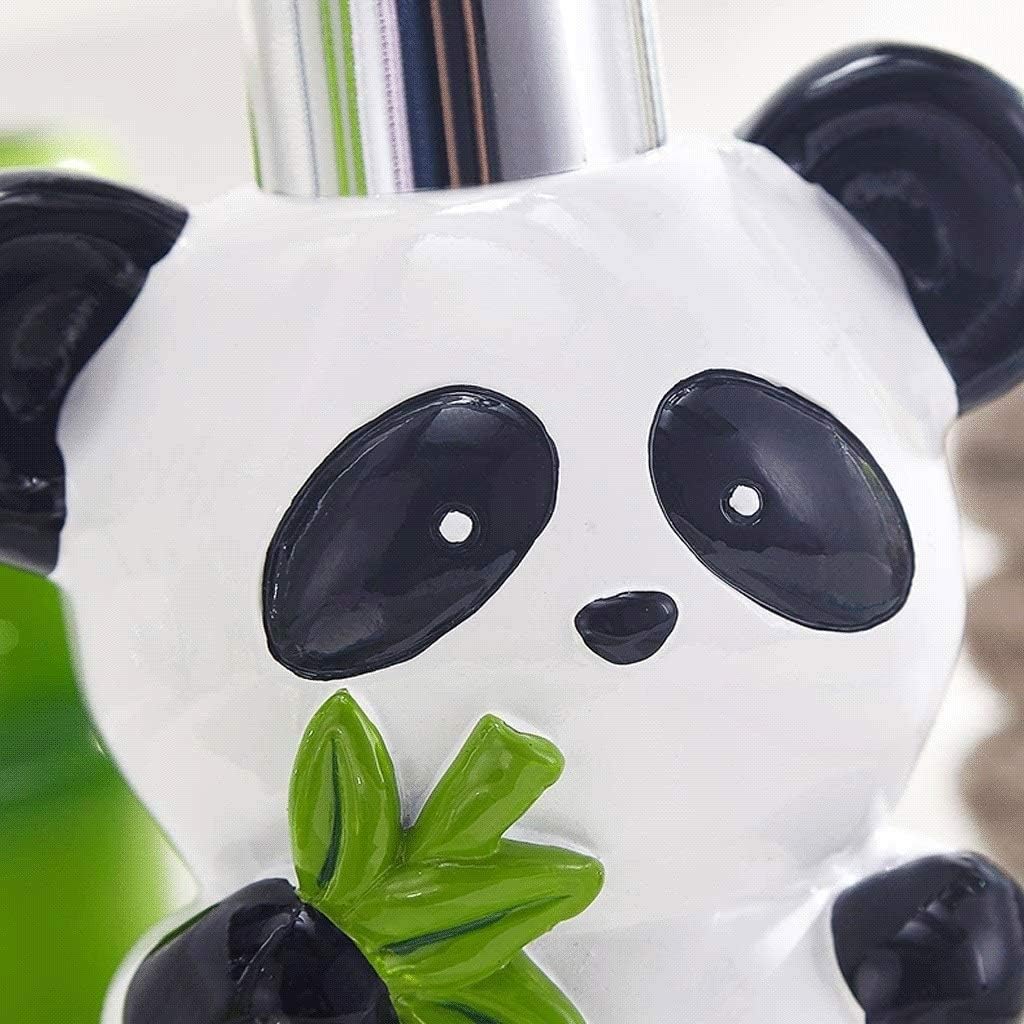 LFPSVC Soap Dispenser Set of 5 Panda Bamboo Bathroom Accessories