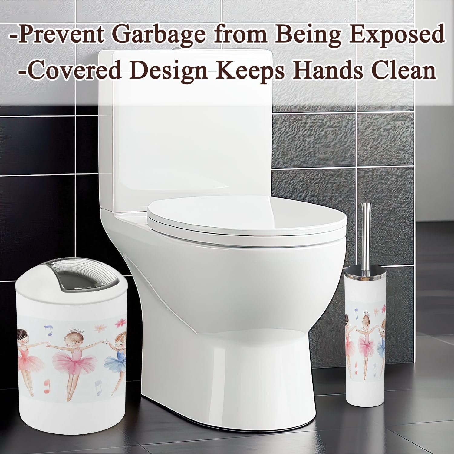 6-Piece Bathroom Set Cute Girl Design