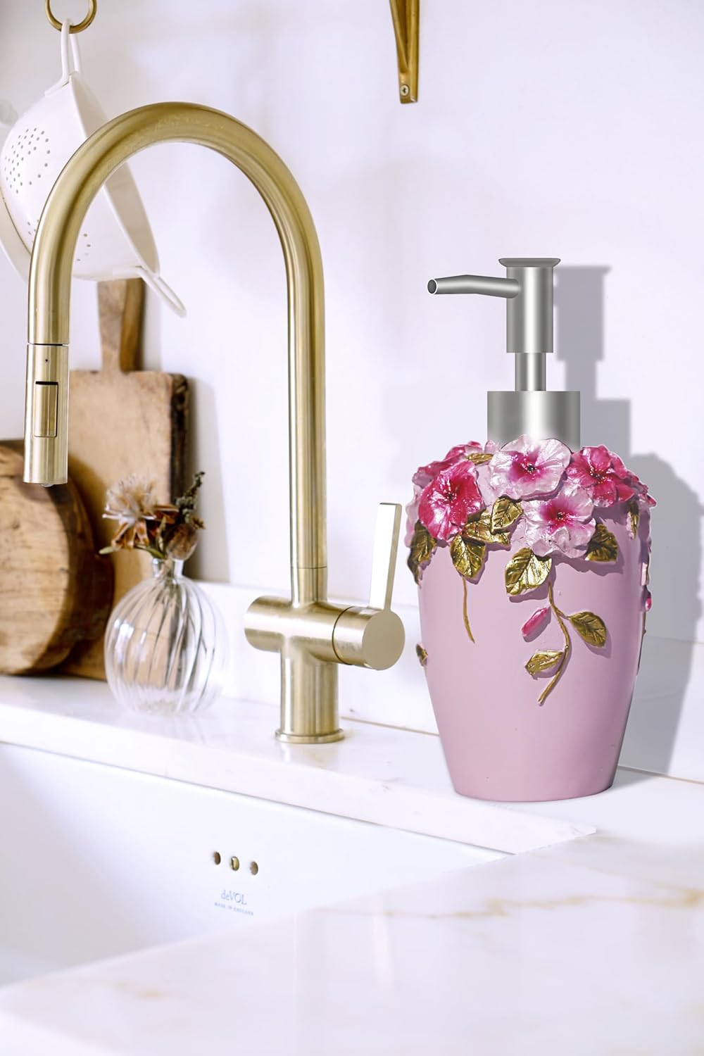 LUANT Pink 5-Piece Bathroom Accessories Set - Modern Luxury with Blossom Design