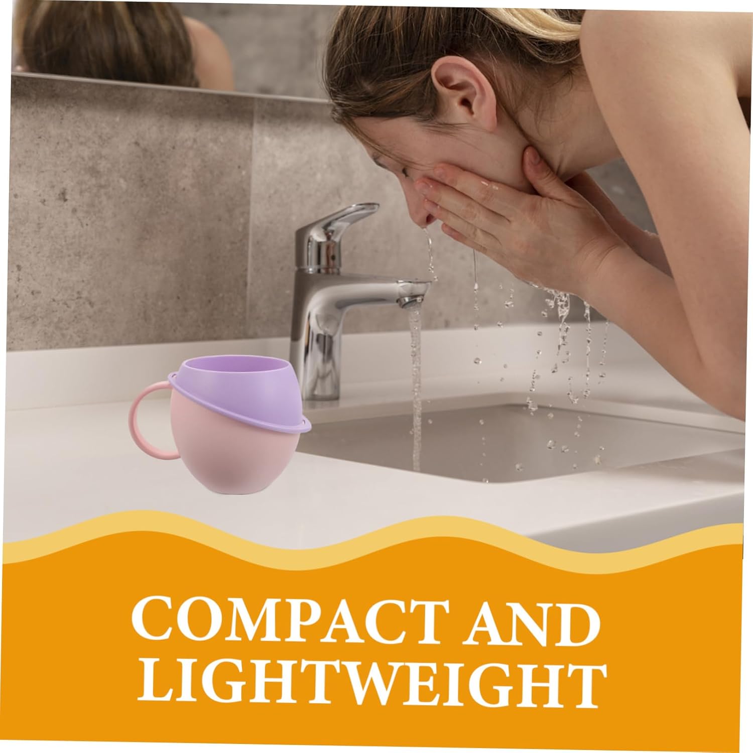 Cabilock 2Pcs Capacity Mouthwash Cup with Handle