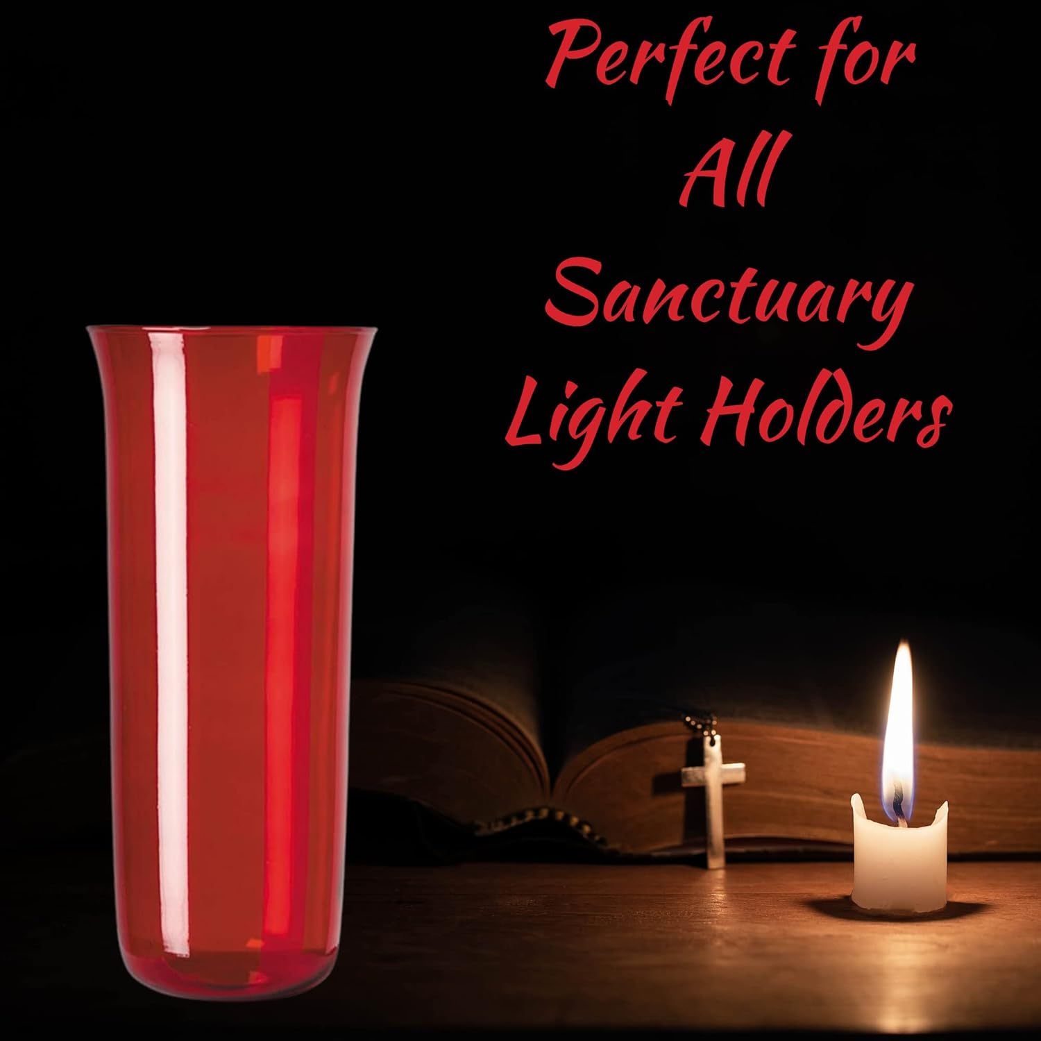 Needzo Red Glass Globe for Sanctuary Light Holder