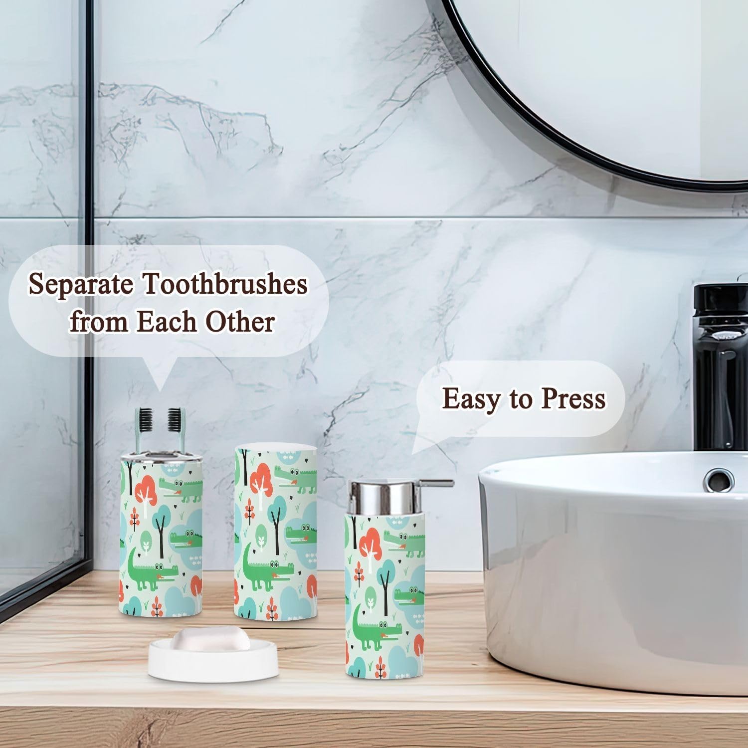 JBNJANKDAV Seamless 6-Piece Bathroom Accessories Set