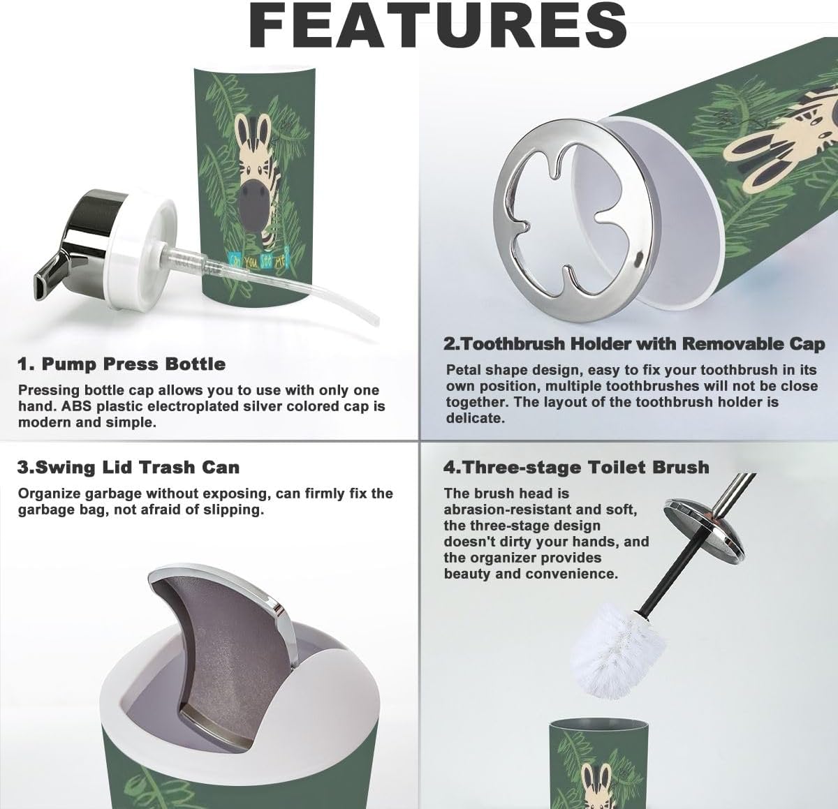 Bathroom Accessory Set 6 Pcs Modern Stylish Design