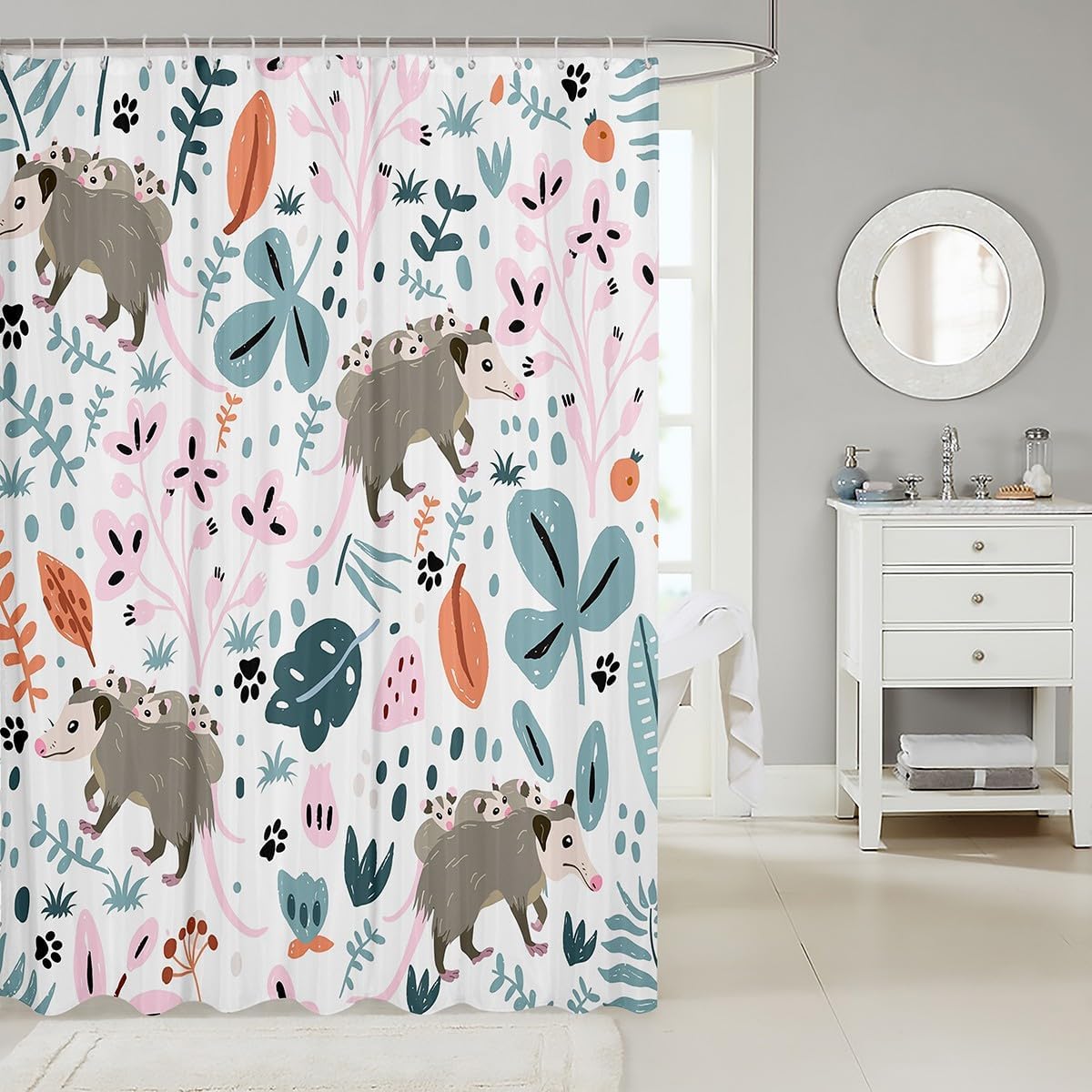 Feelyou Opossum 7278 Bath Shower Curtain