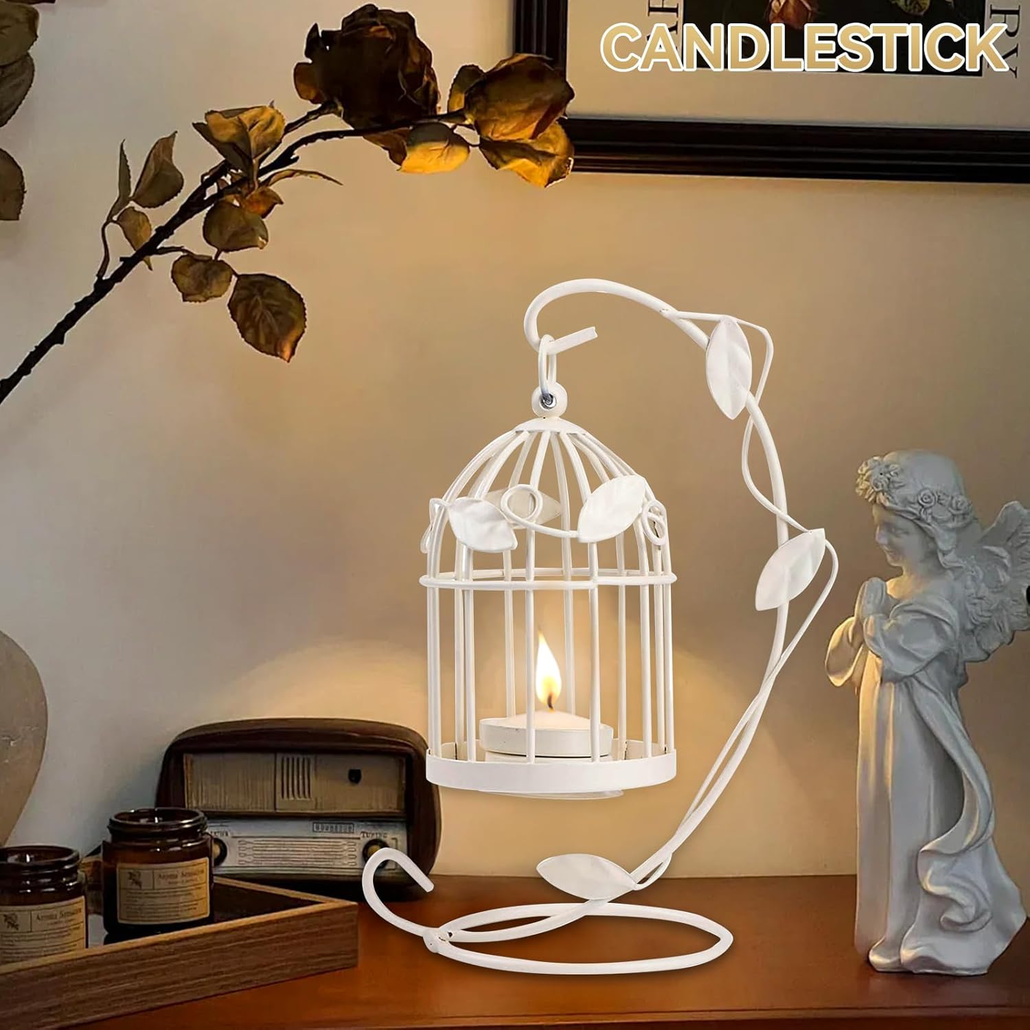 Hanging Birdcage Lantern Metal Birdcage Candle Holder for Weddings and Parties