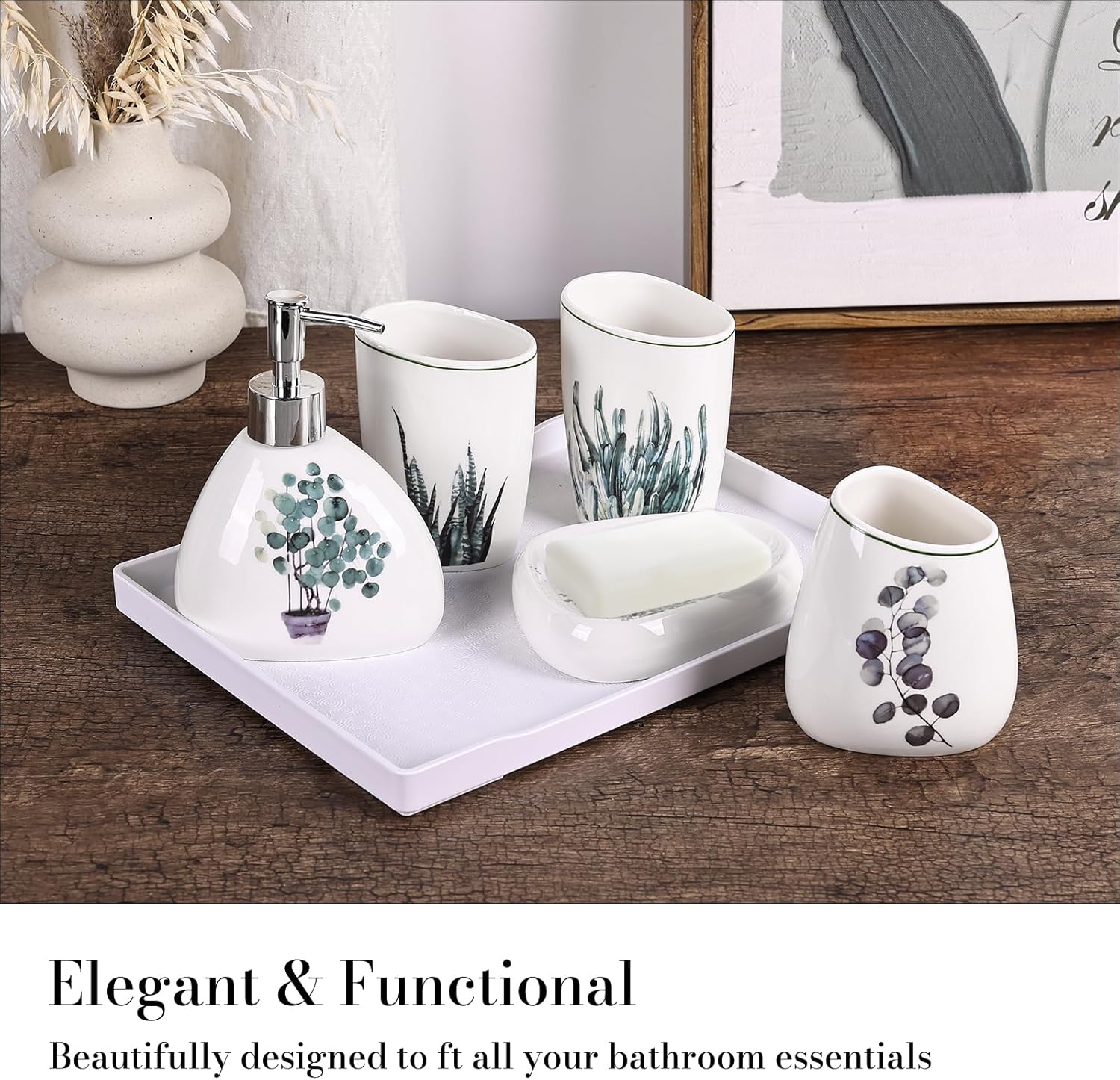 Luxury 6-Piece Ceramic Bathroom Set Modern Functional