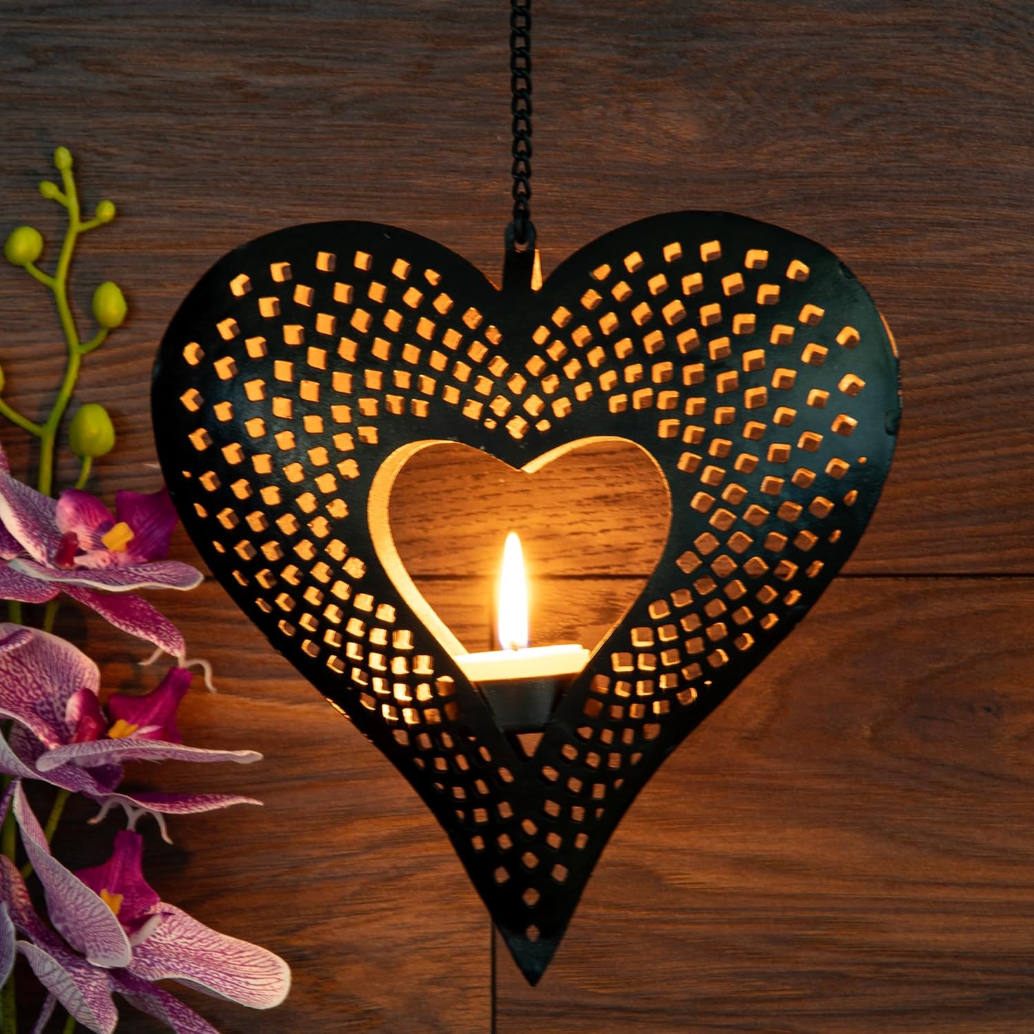 Elegant 20x20cm Iron Tea Light Holder for Home Dcor