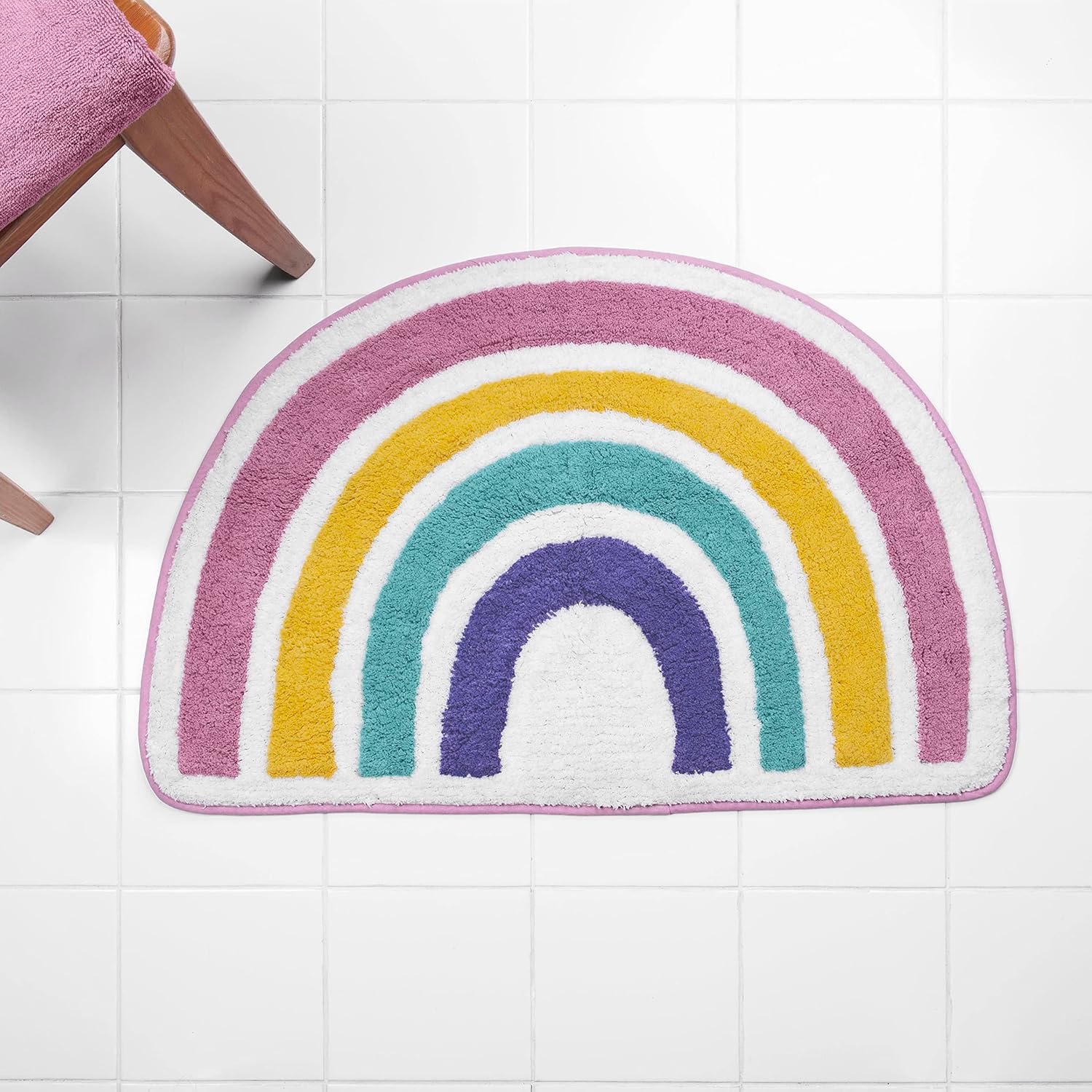 Allure Home Creation Rainbow Hearts Bath Set 7-Piece Bundle