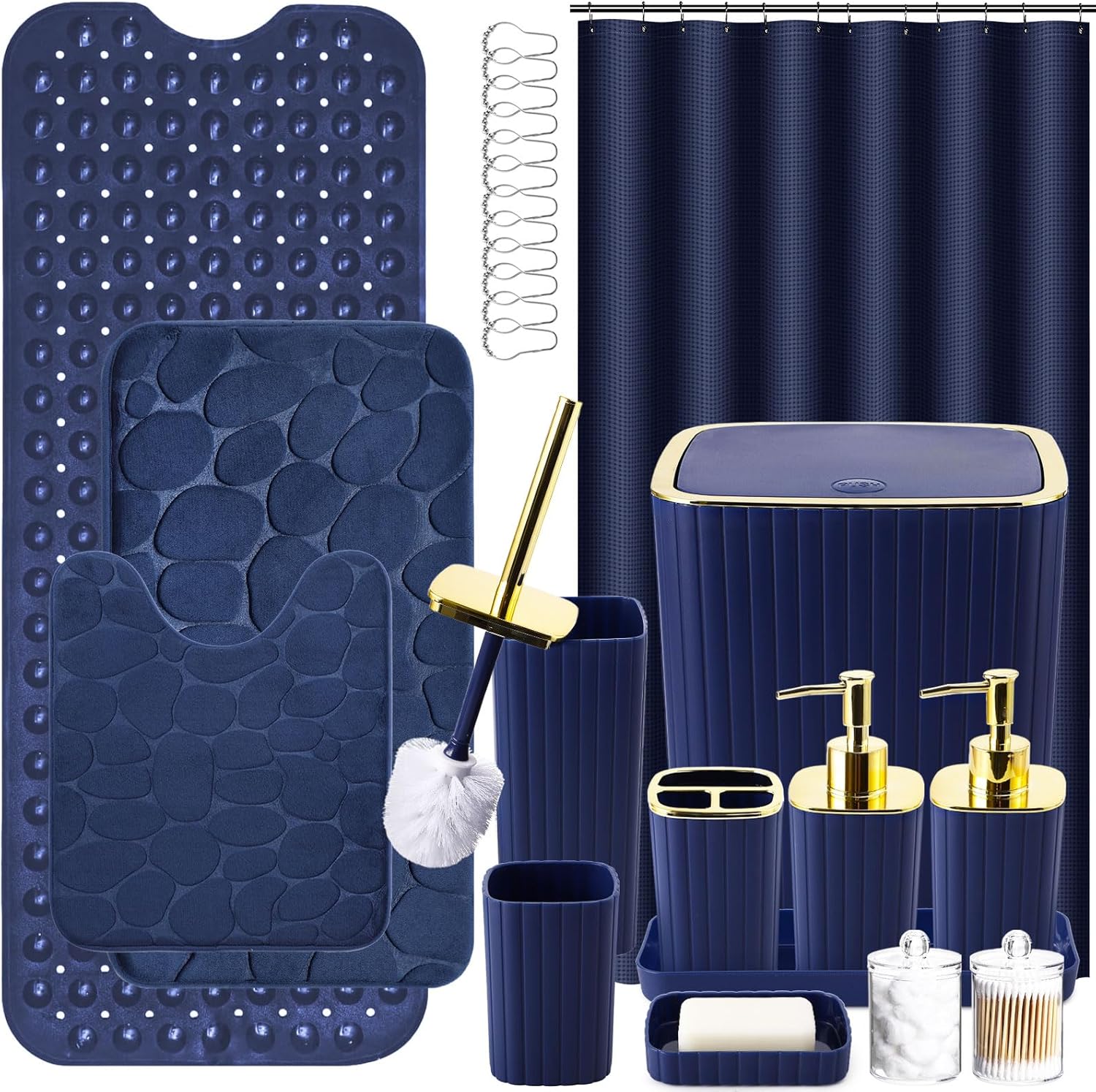 XLHOMO 26-Piece Blue Bathroom Set with Everything You Need