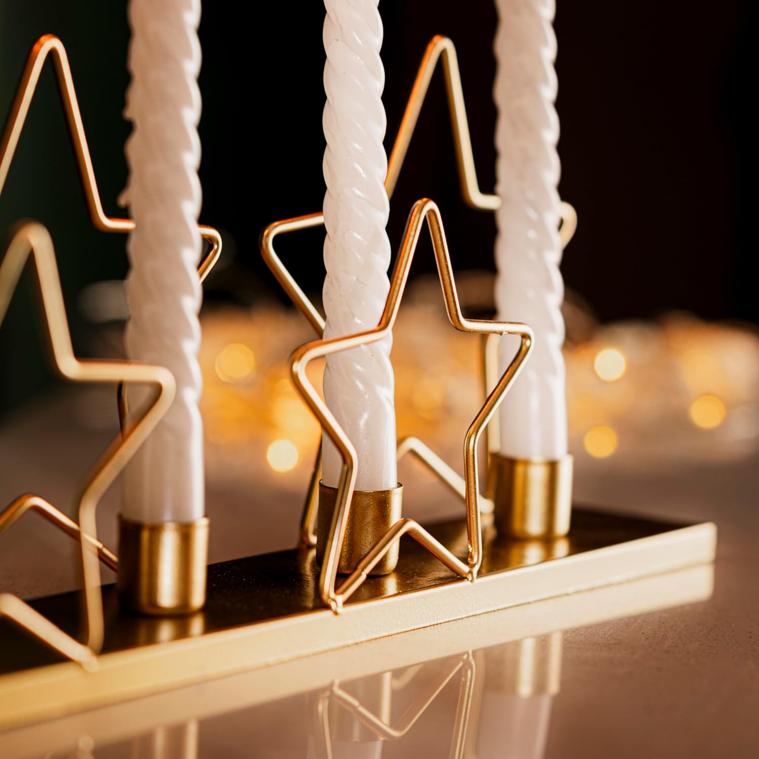 Gift for Home Durable Gold Star Candle Holder for Christmas