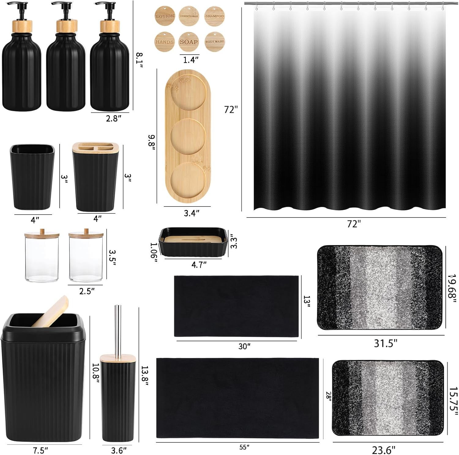 34-Piece Bathroom Accessory Set