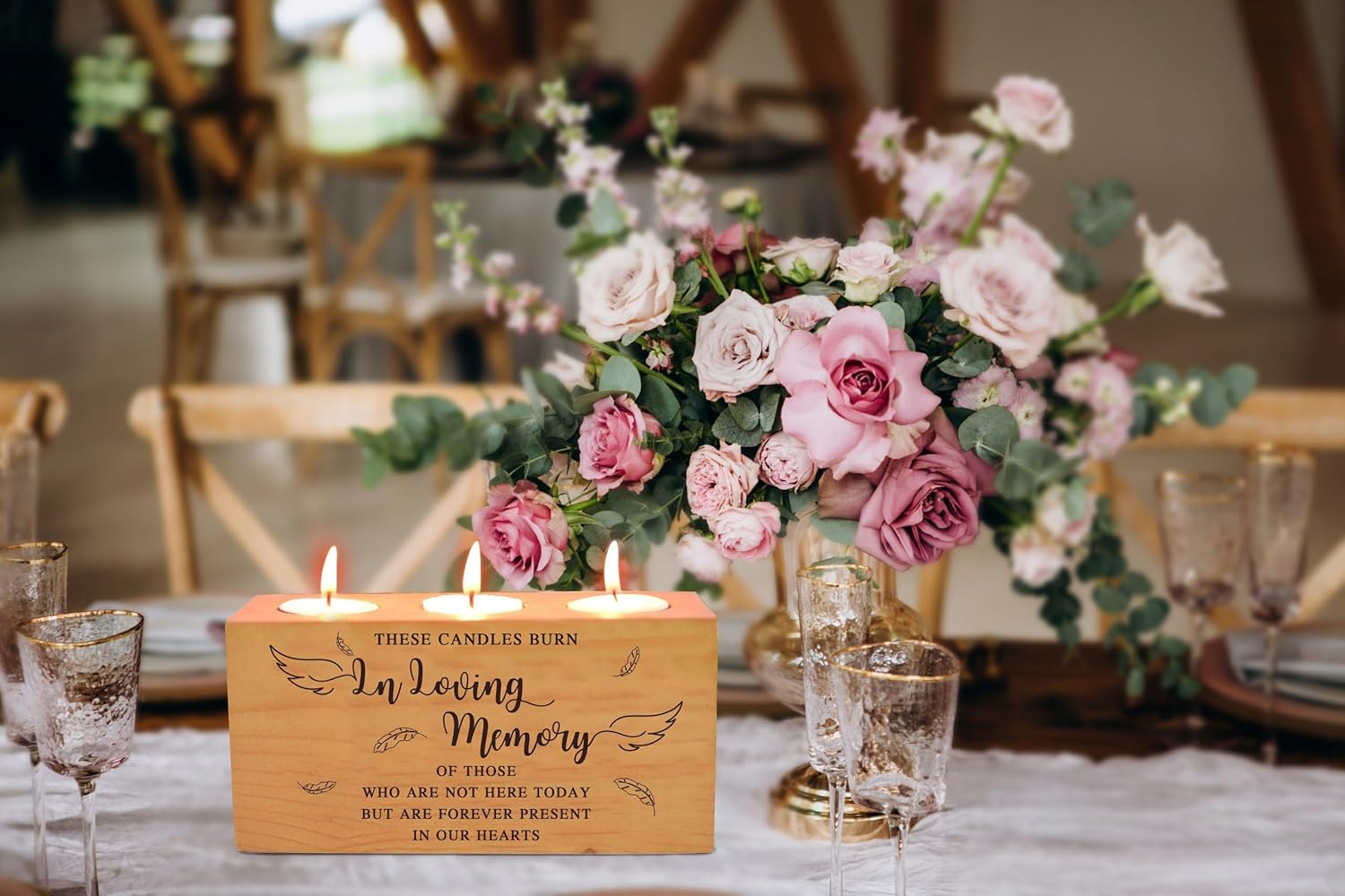 Personalized Memorial Candle Holder for Weddings Anniversaries or Reunions