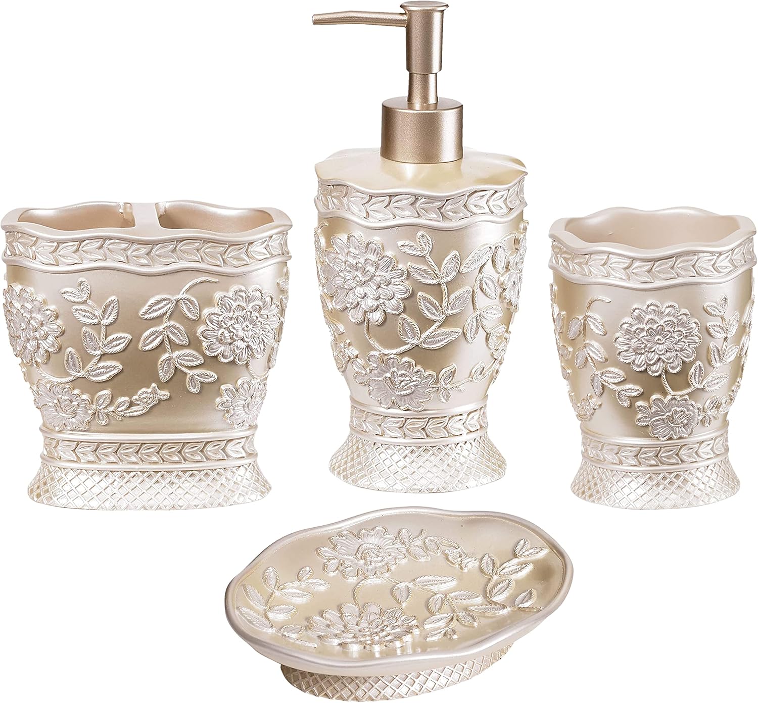 Zahari Rose Vine 4pc Bathroom Set