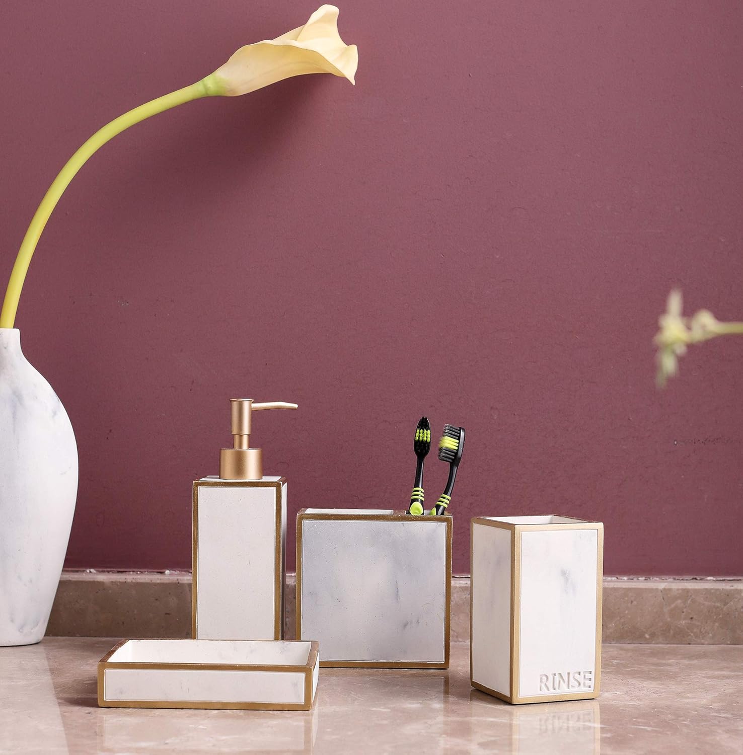 Hommah 4-Piece Bathroom Accessory Set