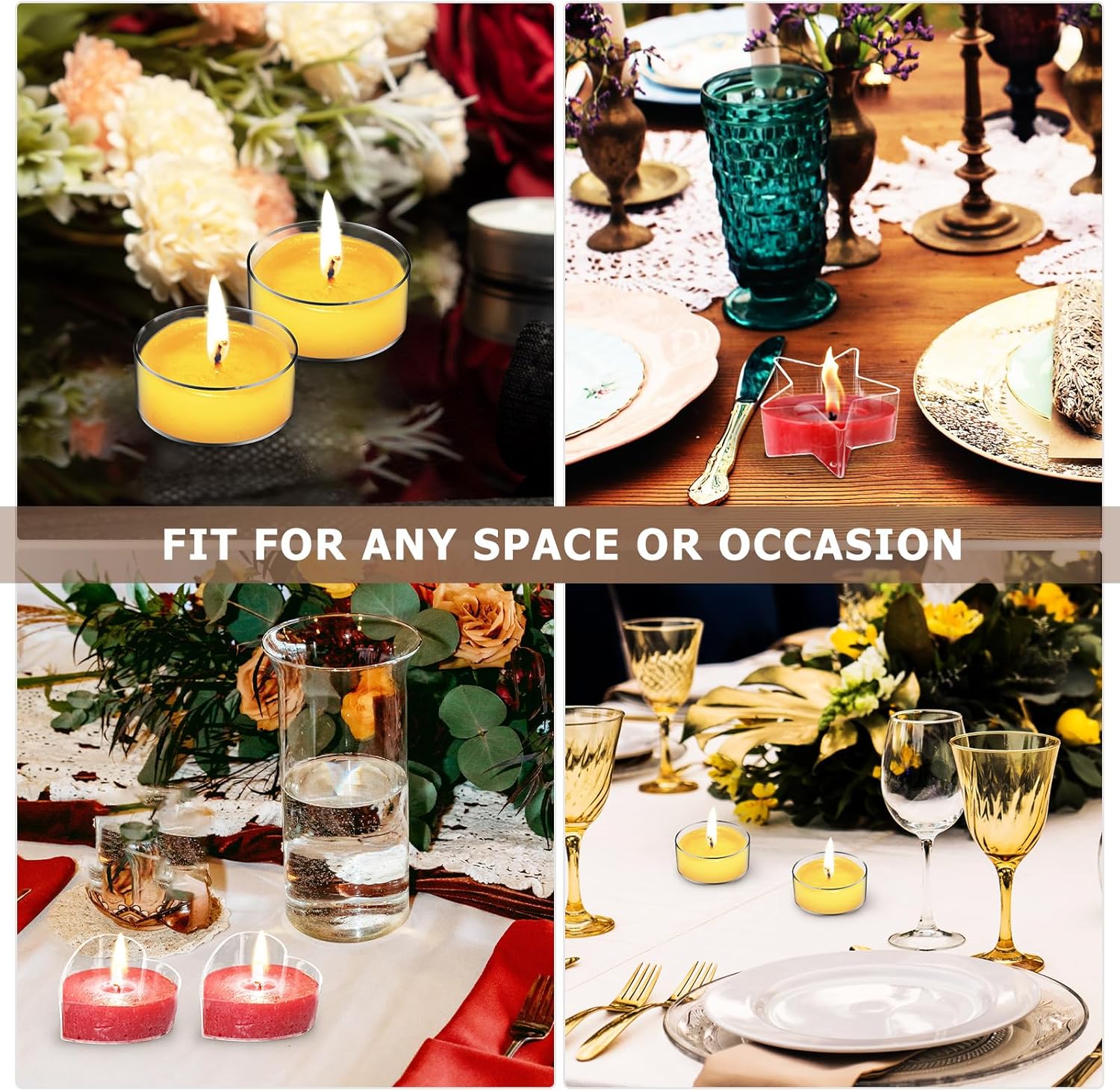 40pcs Plastic Clear Tealight Candle Cup Holders with 100 Wick
