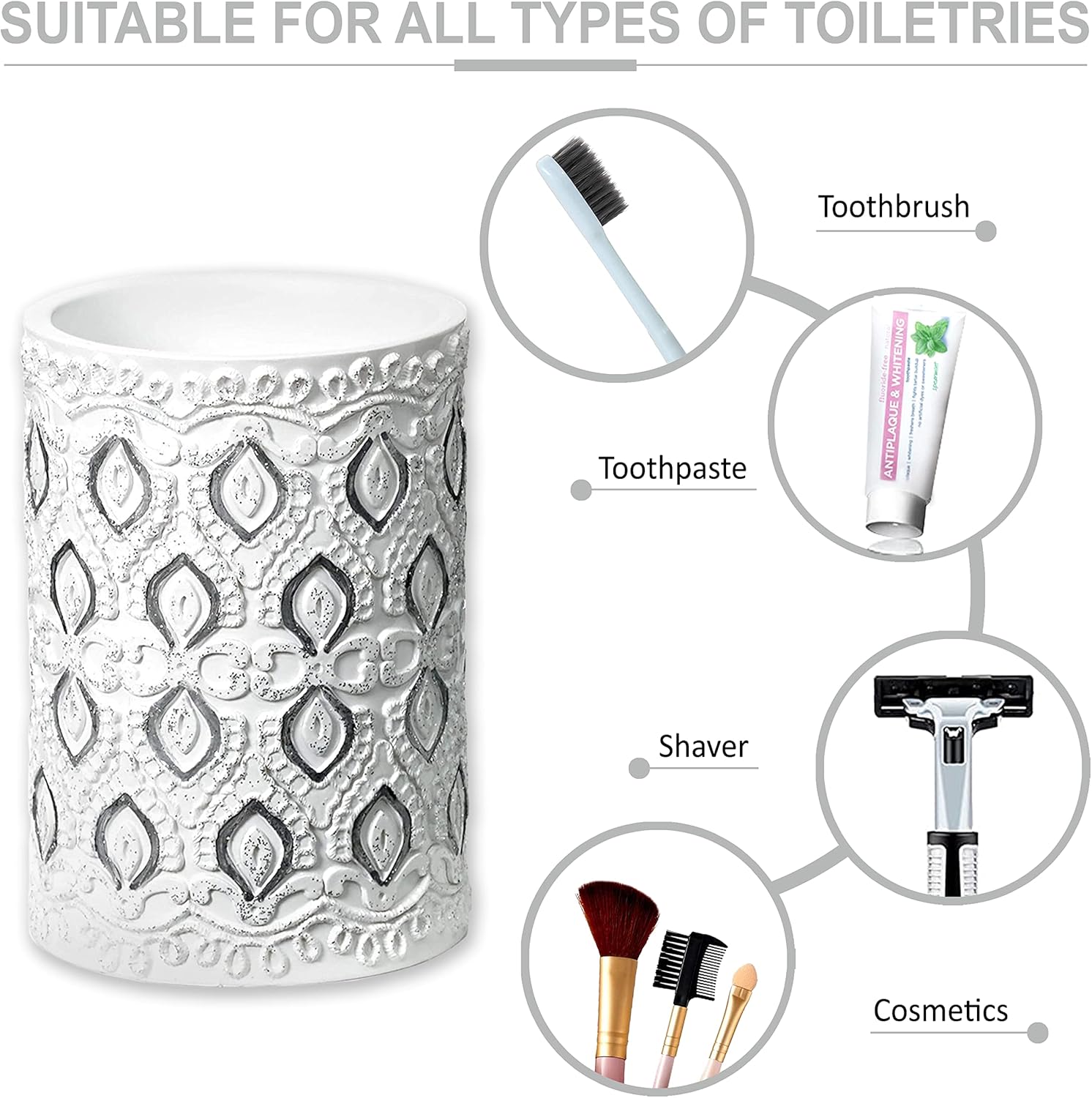Zahari Home 4pc Monaco Bathroom Accessories Set