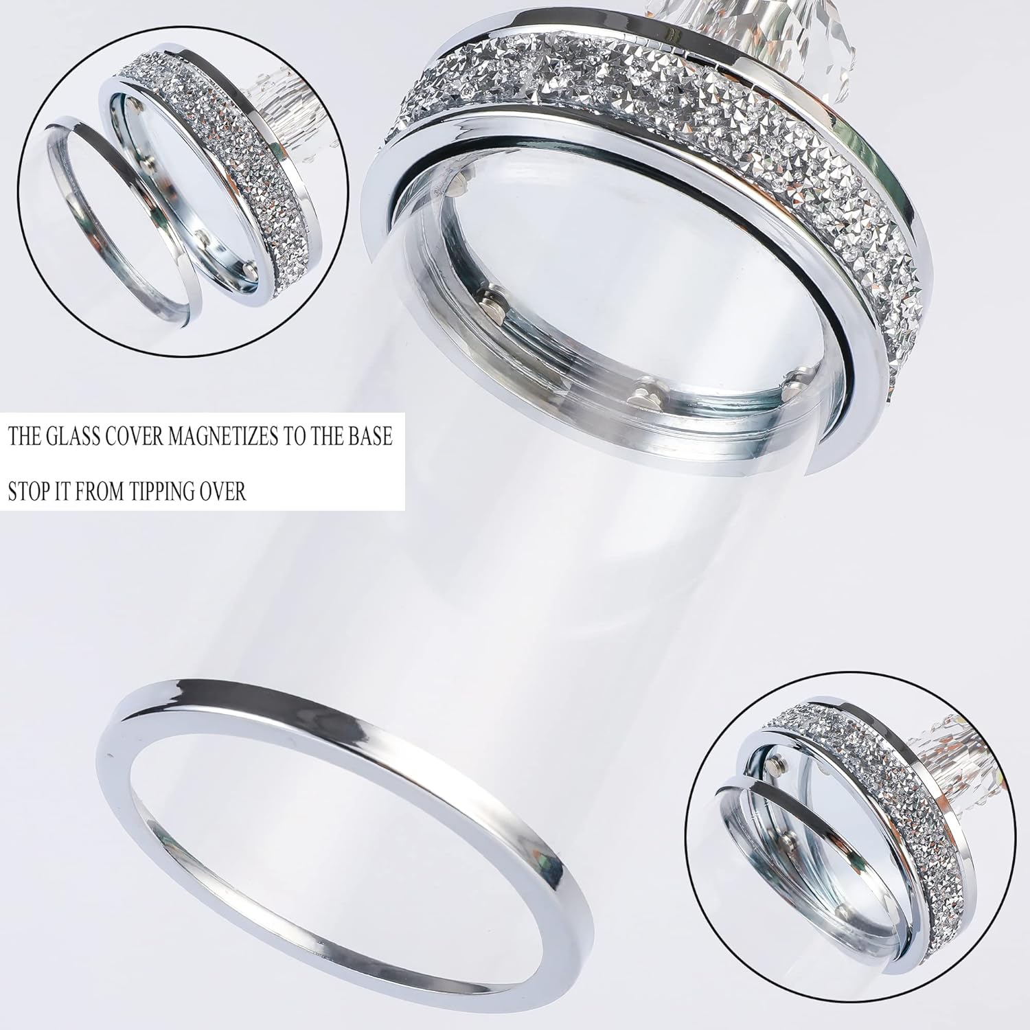 Candleholder for Pillar Candle Elegant Crystal Candleholder for Home and Wedding