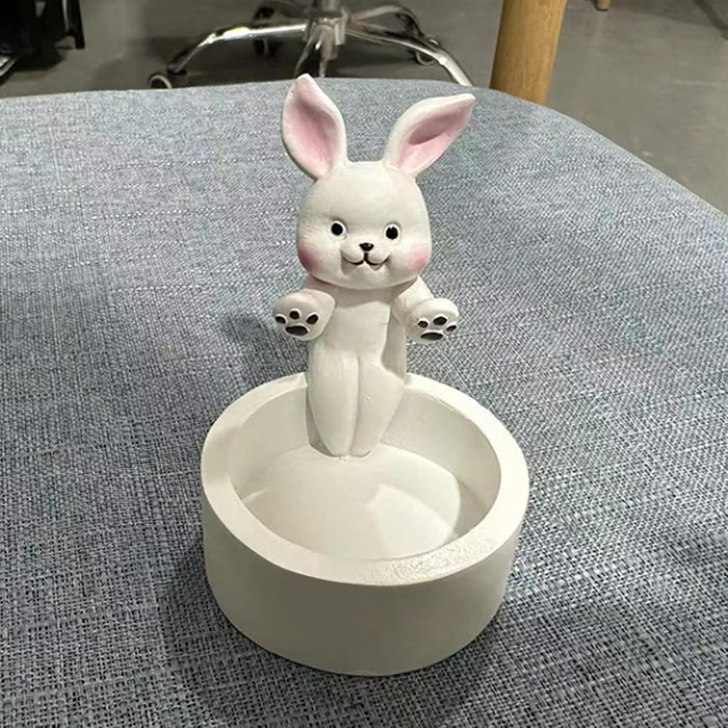 Festive Cat Candle Holder with Handmade Resin figurine
