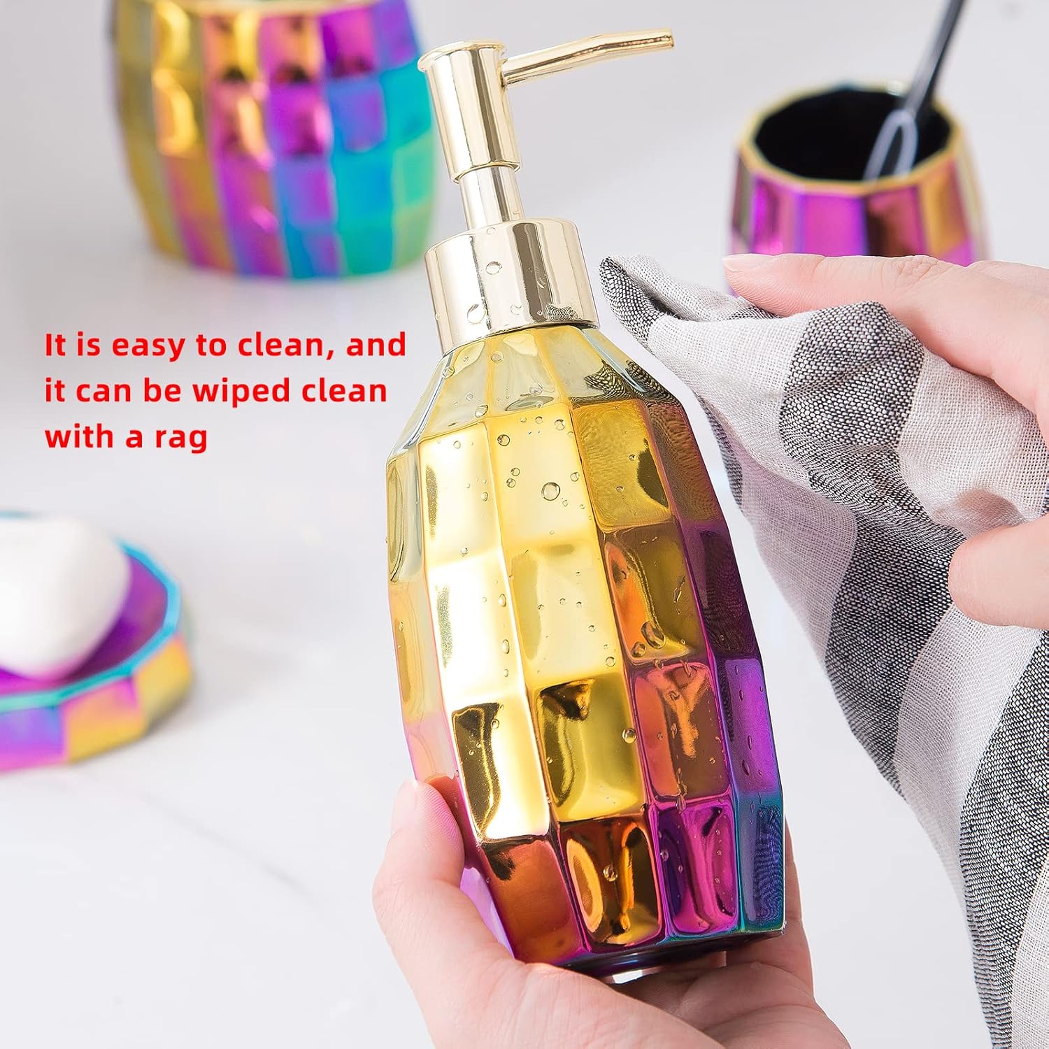 Rainbow Bathroom Accessory Set