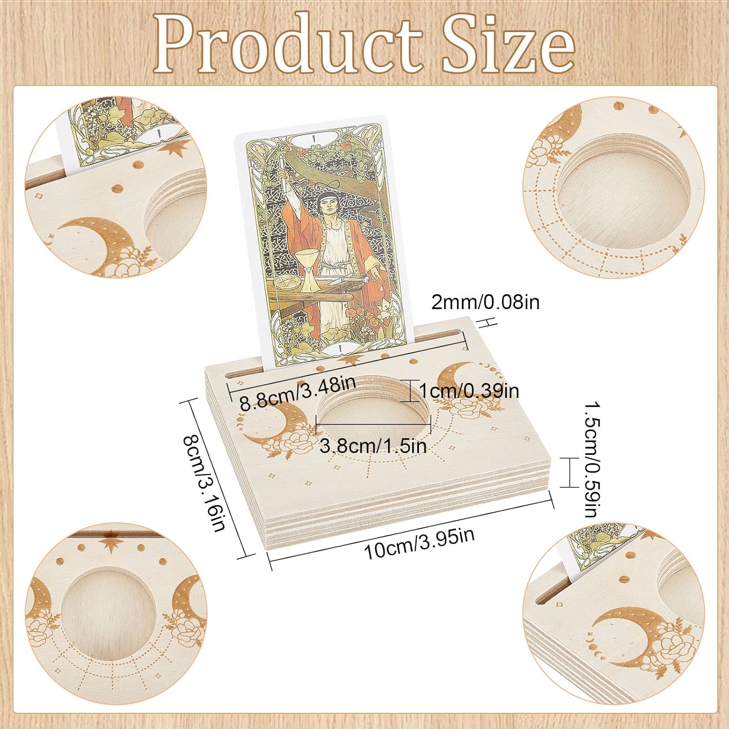 Wooden Tarot Card Stand Delta