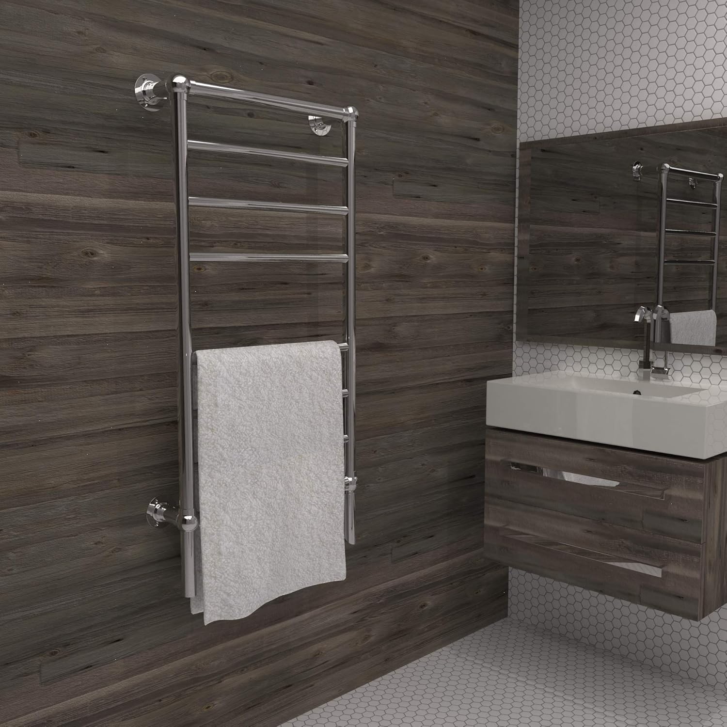 Amba 8-Bar Towel Warmer Polished Nickel Luxury Bath Accessories
