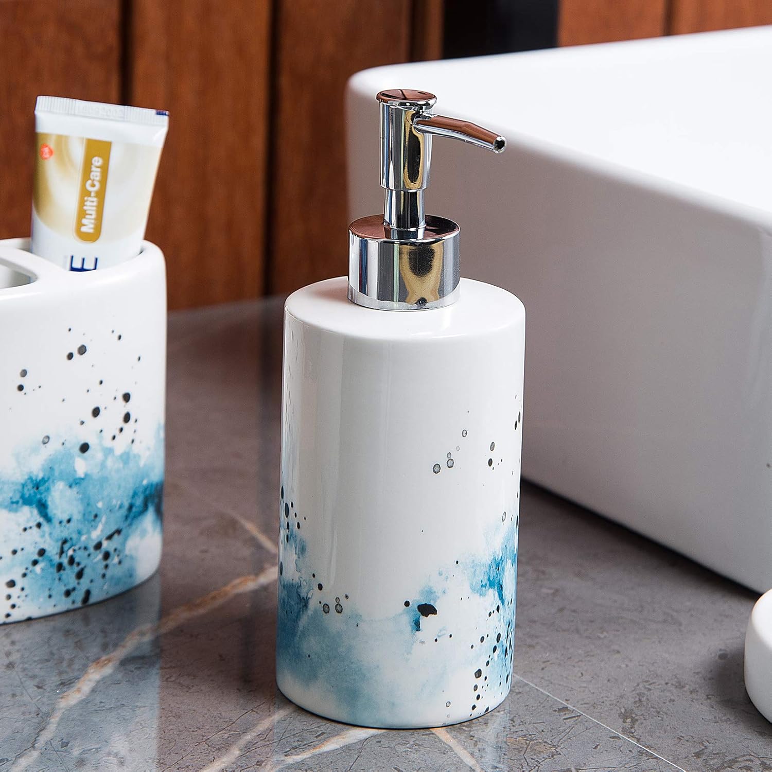 BASDHE Ceramic 4-Piece Bathroom Accessory Set