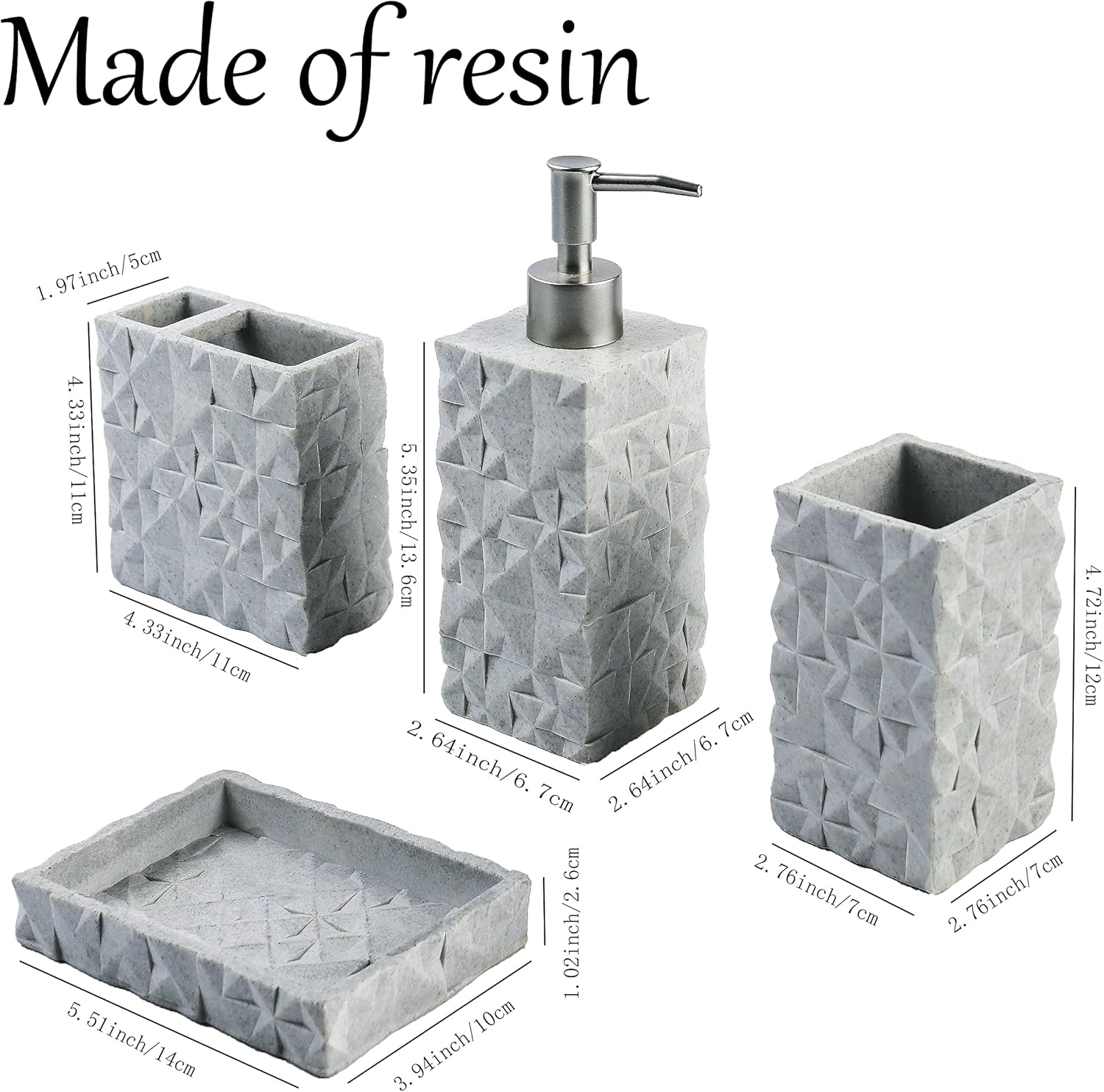 Hymmah Bathroom Accessories Set 4 Pcs Resin