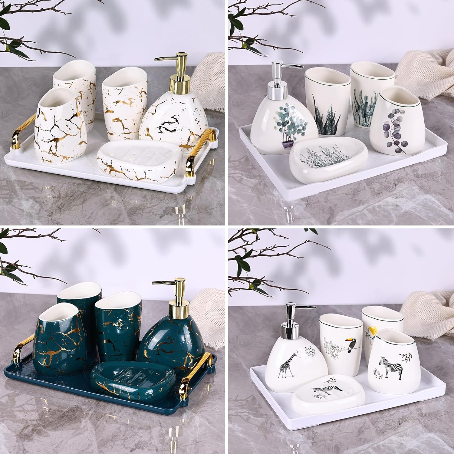 Luxury 6-Piece Ceramic Bathroom Set Modern Functional