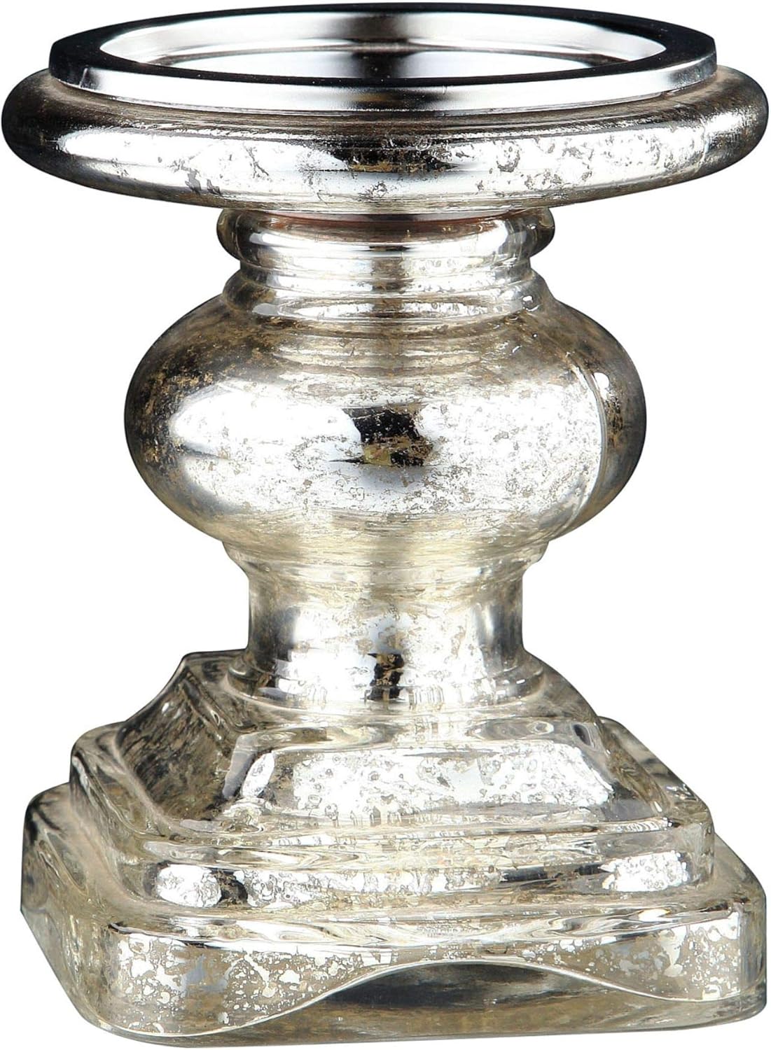 CC Home Furnishings 12 12 Metallic Silver Baluster Design Candle Holder