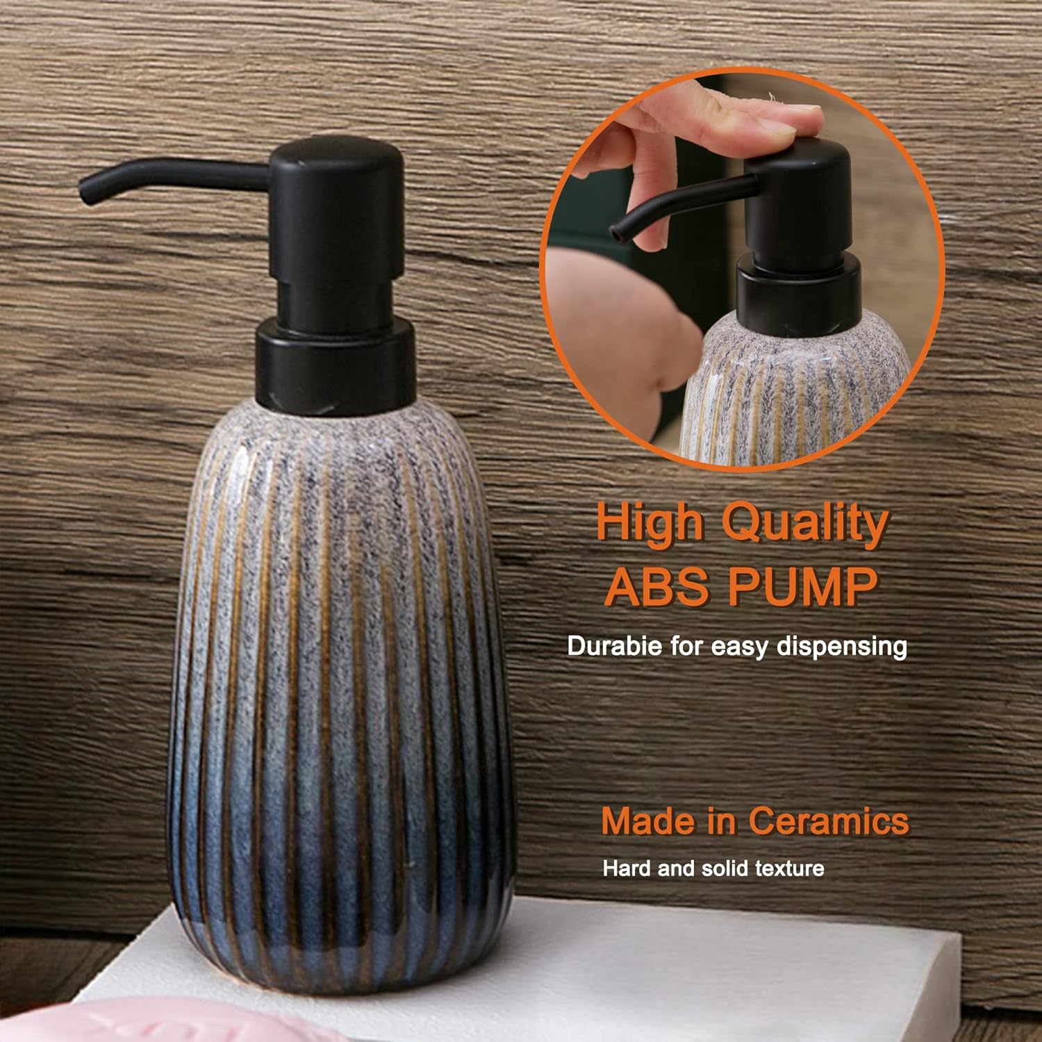 4-Piece Ceramic Bathroom Accessory Set with Gradient Design