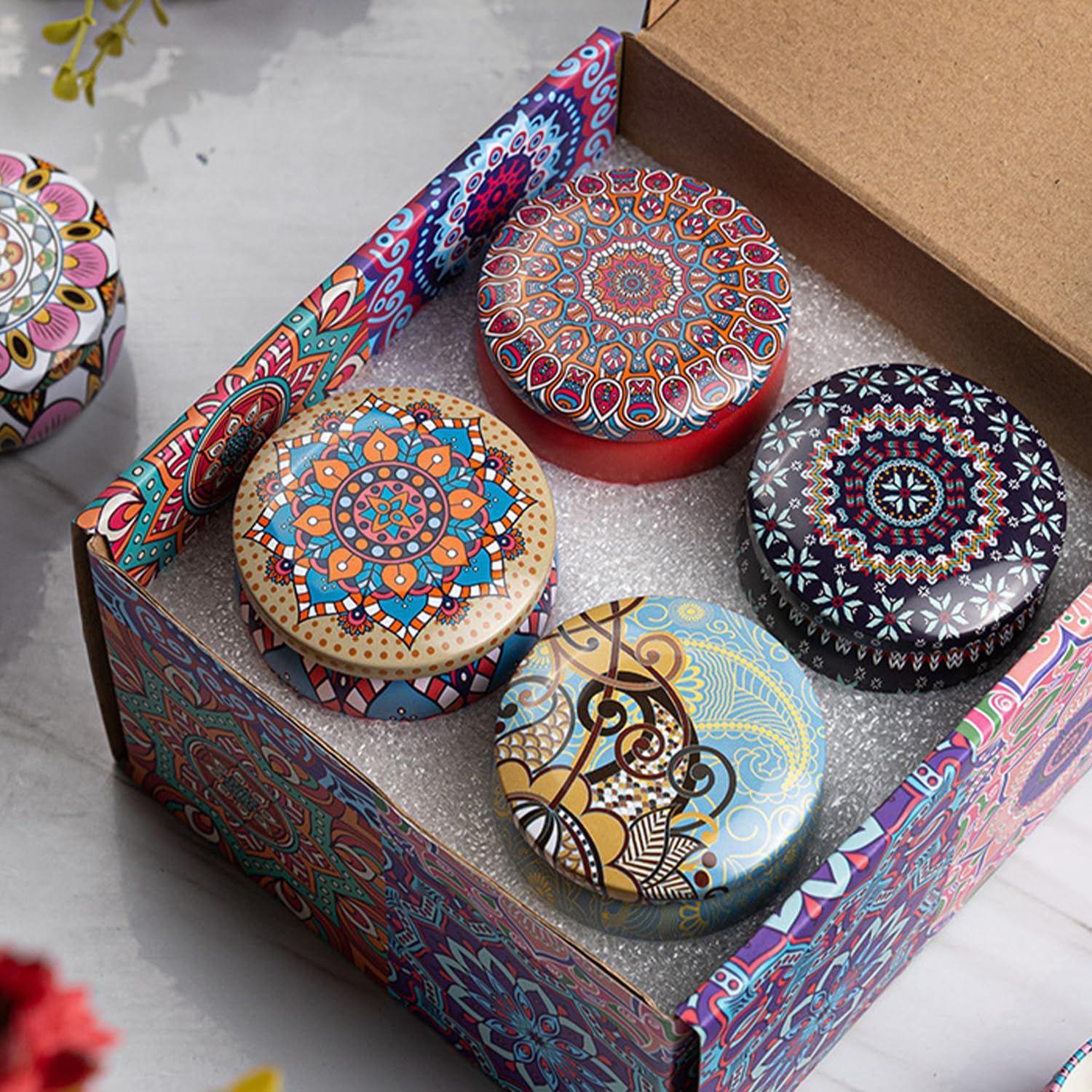 Elegant Jar Candles Set Scented Reusable Long-Burning